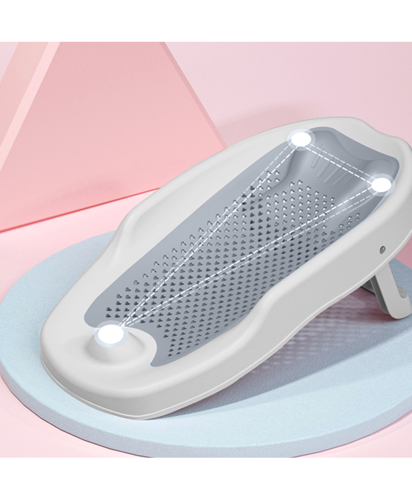 Babyhug Baby Bather with Soft Mesh Seat - Grey| Ergonomic Bath Support for Infants| Non-Slip Stable Design for Safe & Comfortable Bathing| Lightweight & Easy to Clean| New Born Gifting Option-image-17