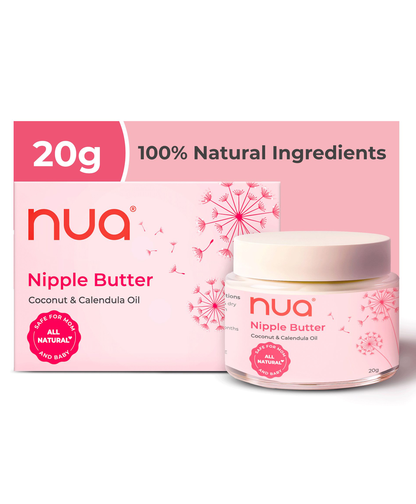 Nua Nipple Butter Restores Softness & Eases Soreness During Breastfeeding Hydrates Dry & Cracked Nipples - 20 g