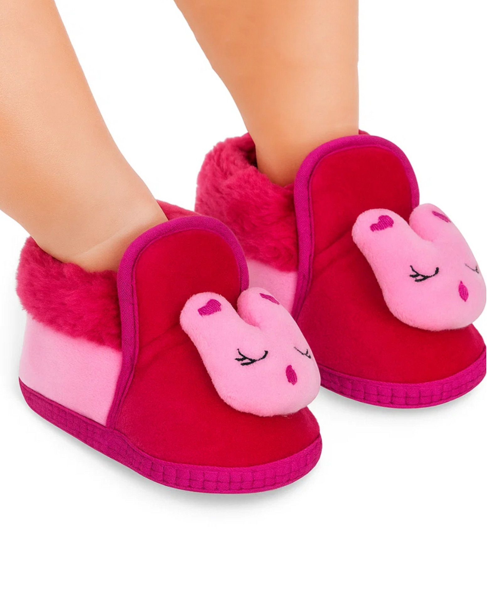 Neska Moda Animal Applique Detailed Booties - Rani & Pink-image-3