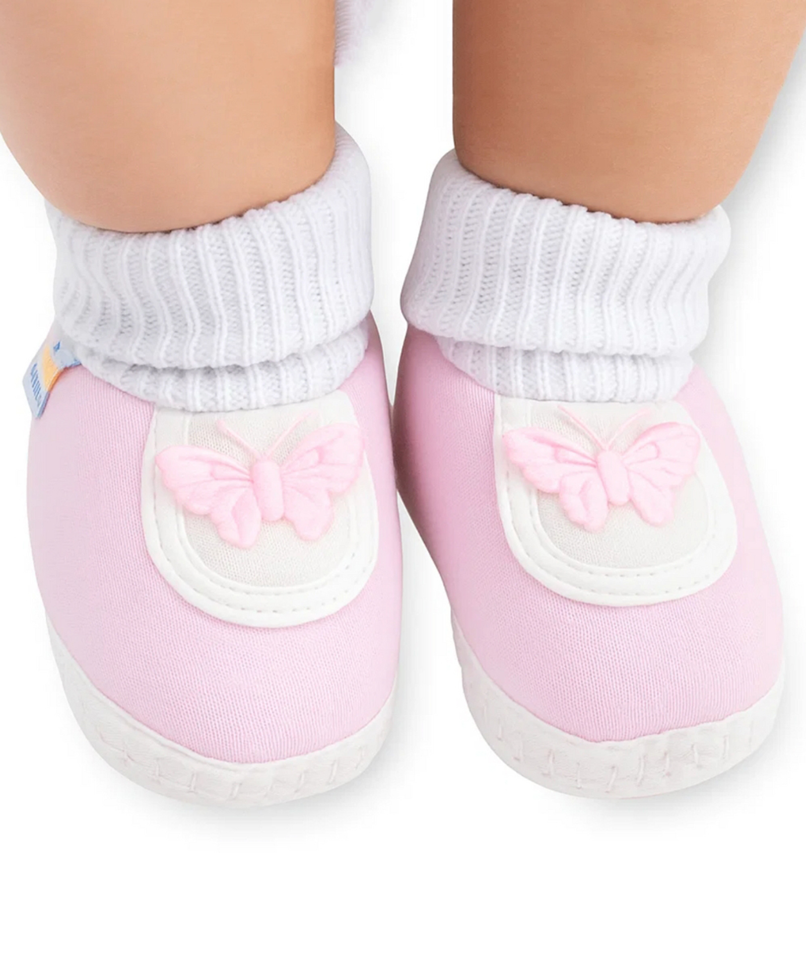 Neska Moda Butterfly Applique Detailed Slip On Booties - Pink-picture-37