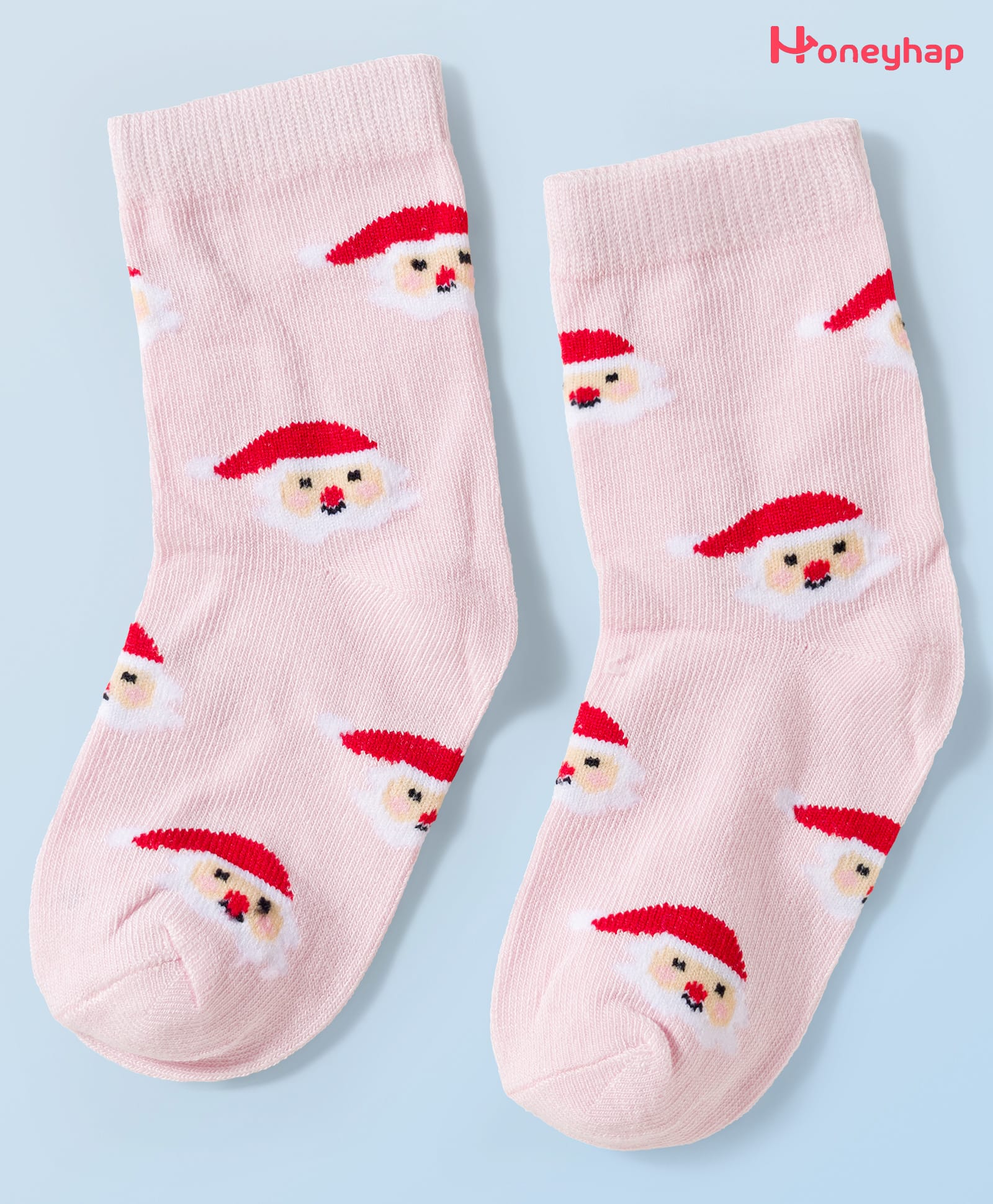 Honeyhap Premium Cotton Bamboo Spandex with Bio Finish & Santa Design - Pink-picture-13