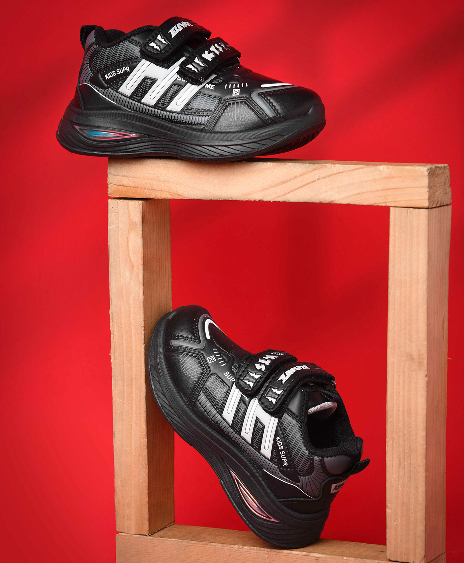 KATS Mesh Detailed Velcro Closure Shoes - Black-picture-22