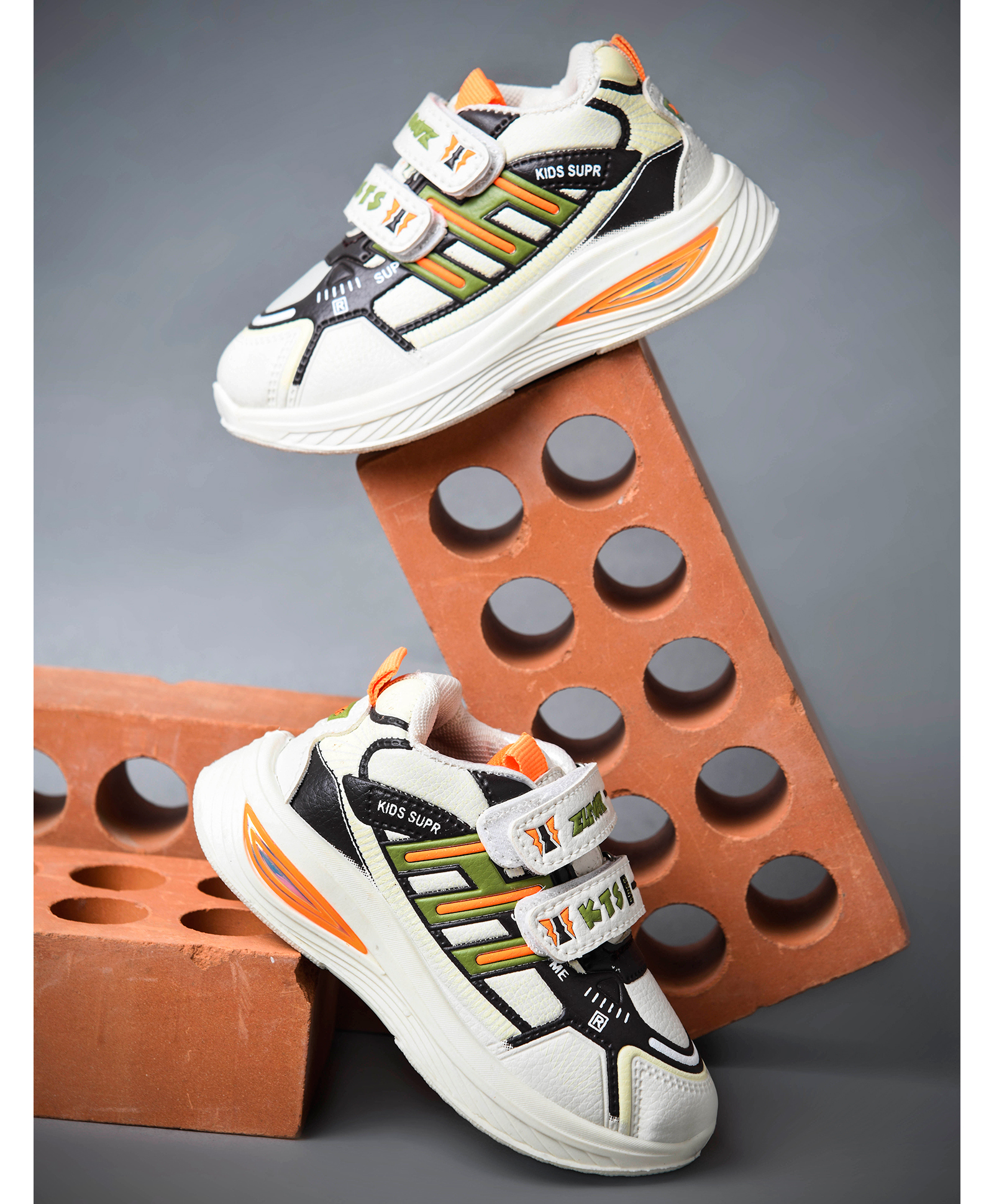 KATS Mesh Detailed Velcro Closure Shoes - Cream-picture-11