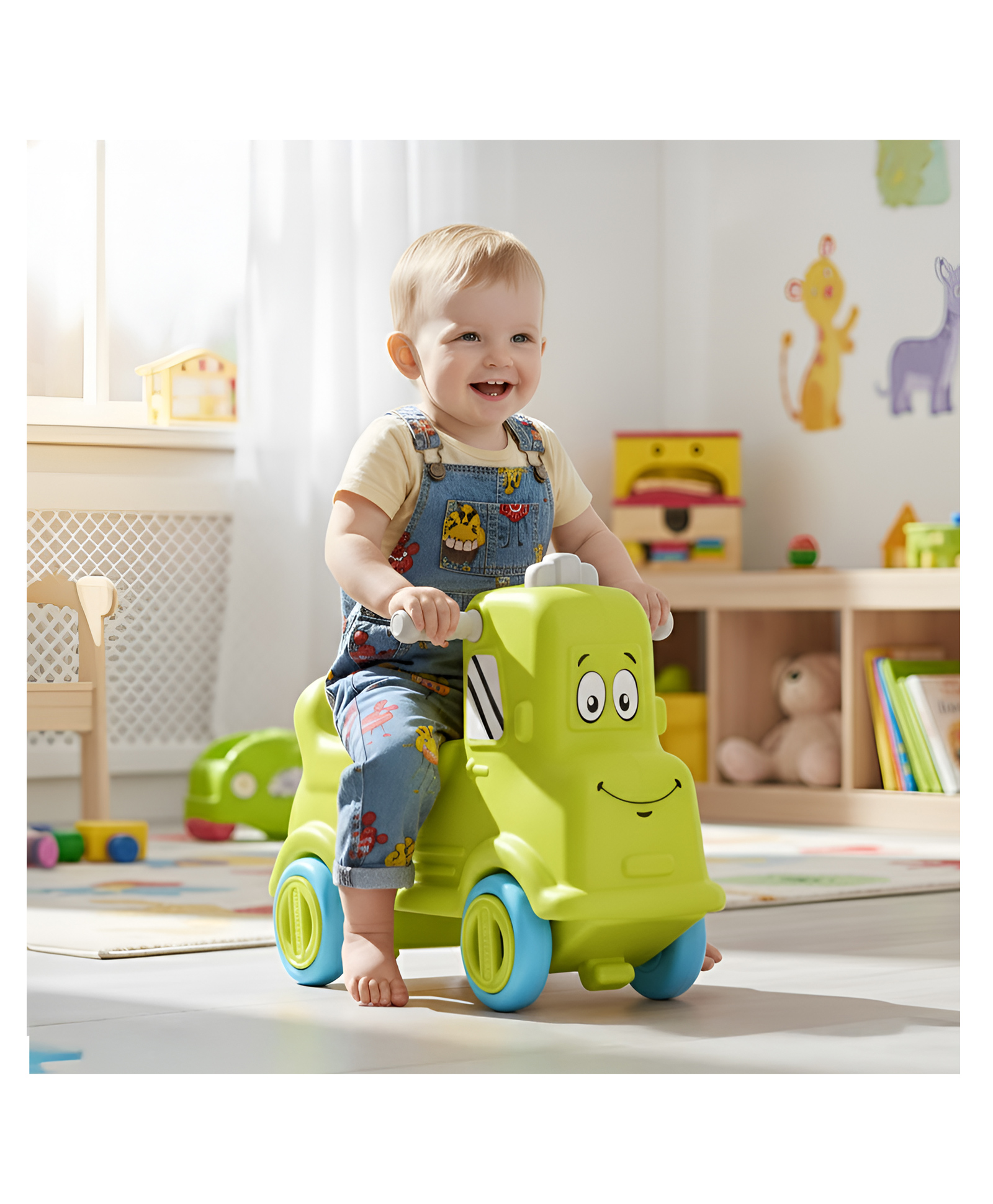 Happy Bear-Rider Push car-Green