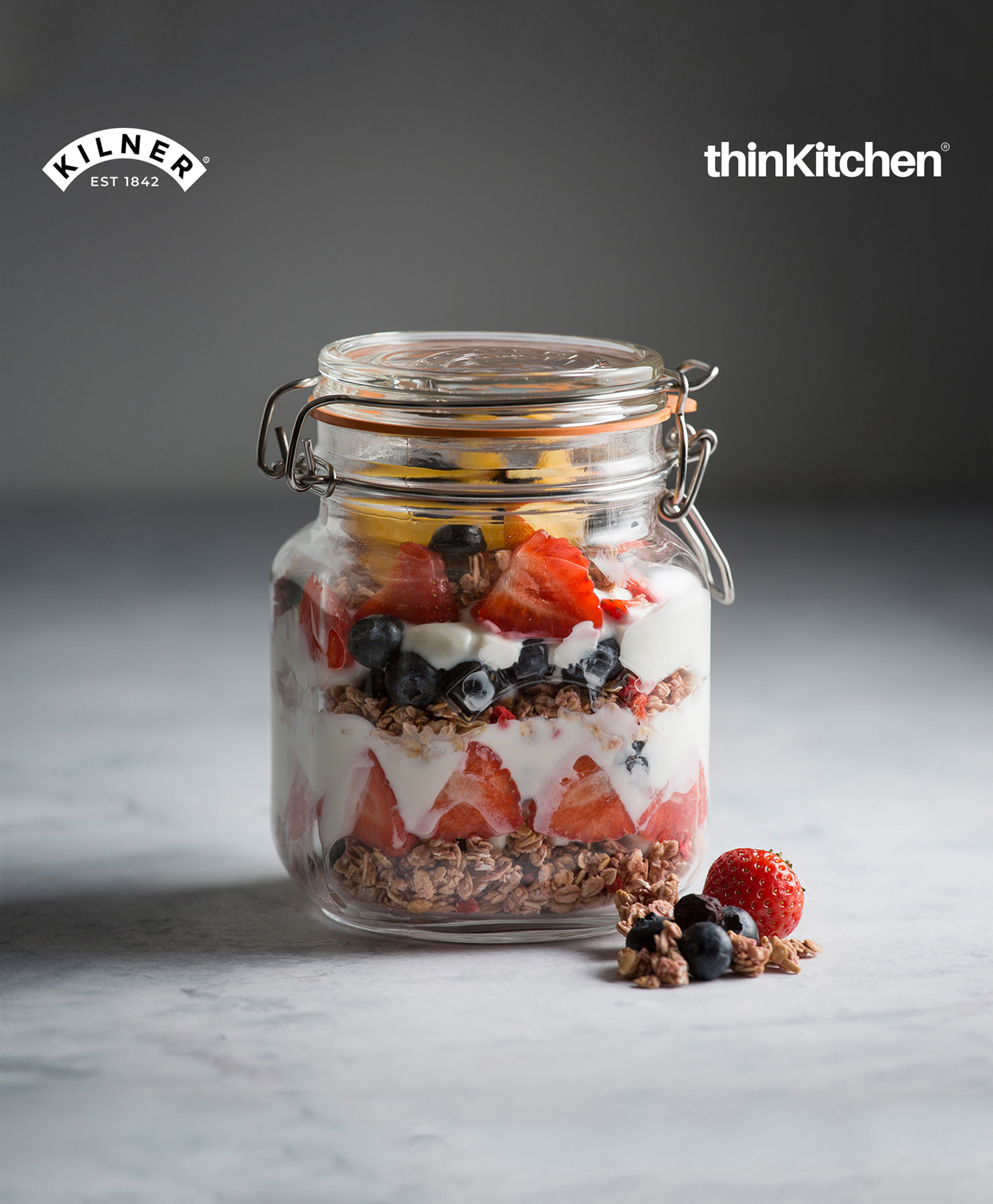Kilner 1 Litre Clip Top Square Glass Jar | Premium Airtight Food Storage Container-picture-21