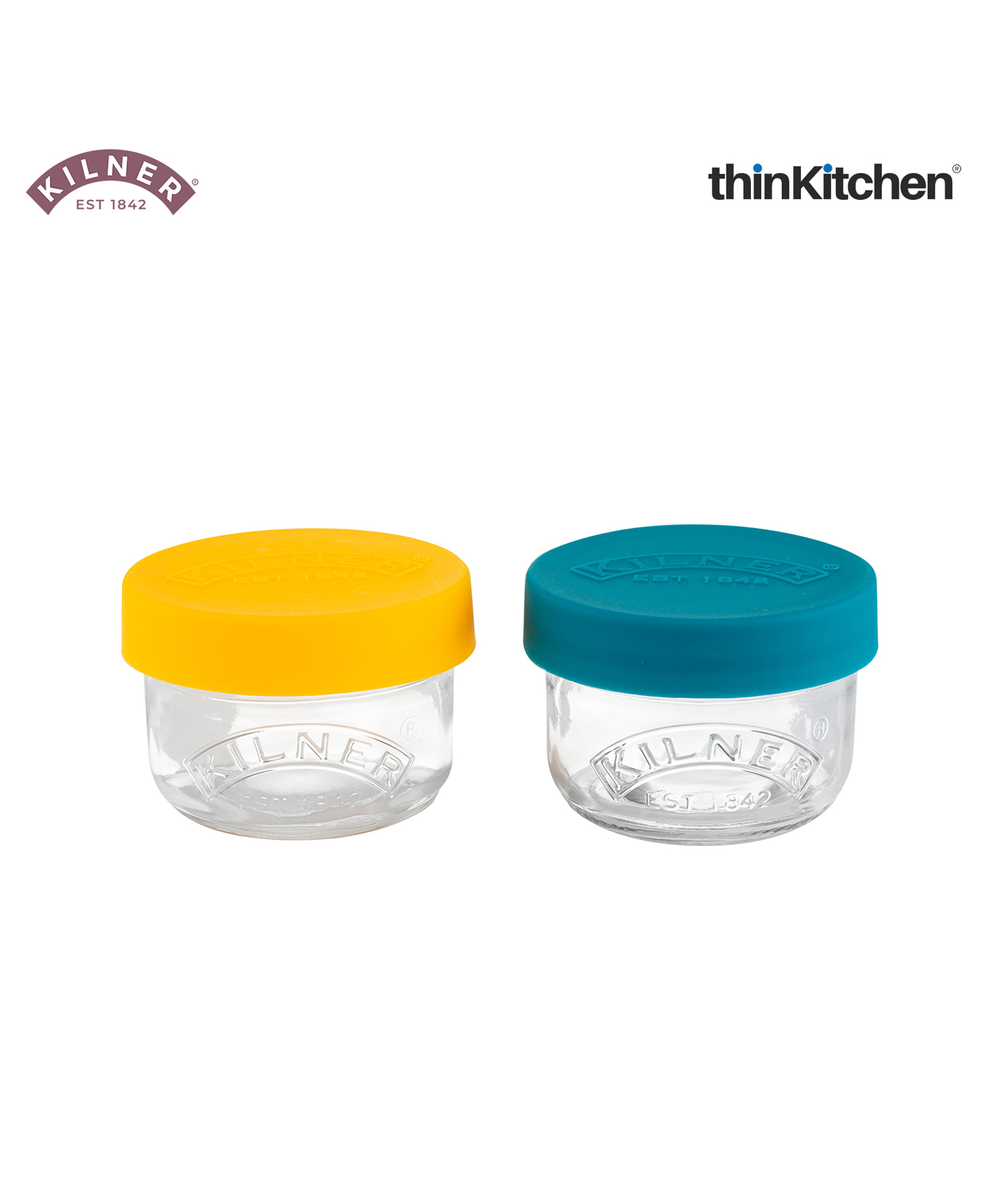 Kilner Premium 125ml Glass Snack & Store Containers | Set of 2 Airtight Jars with Silicone Lids for On-the-Go Snacks, Fruits & Condiments-image-4