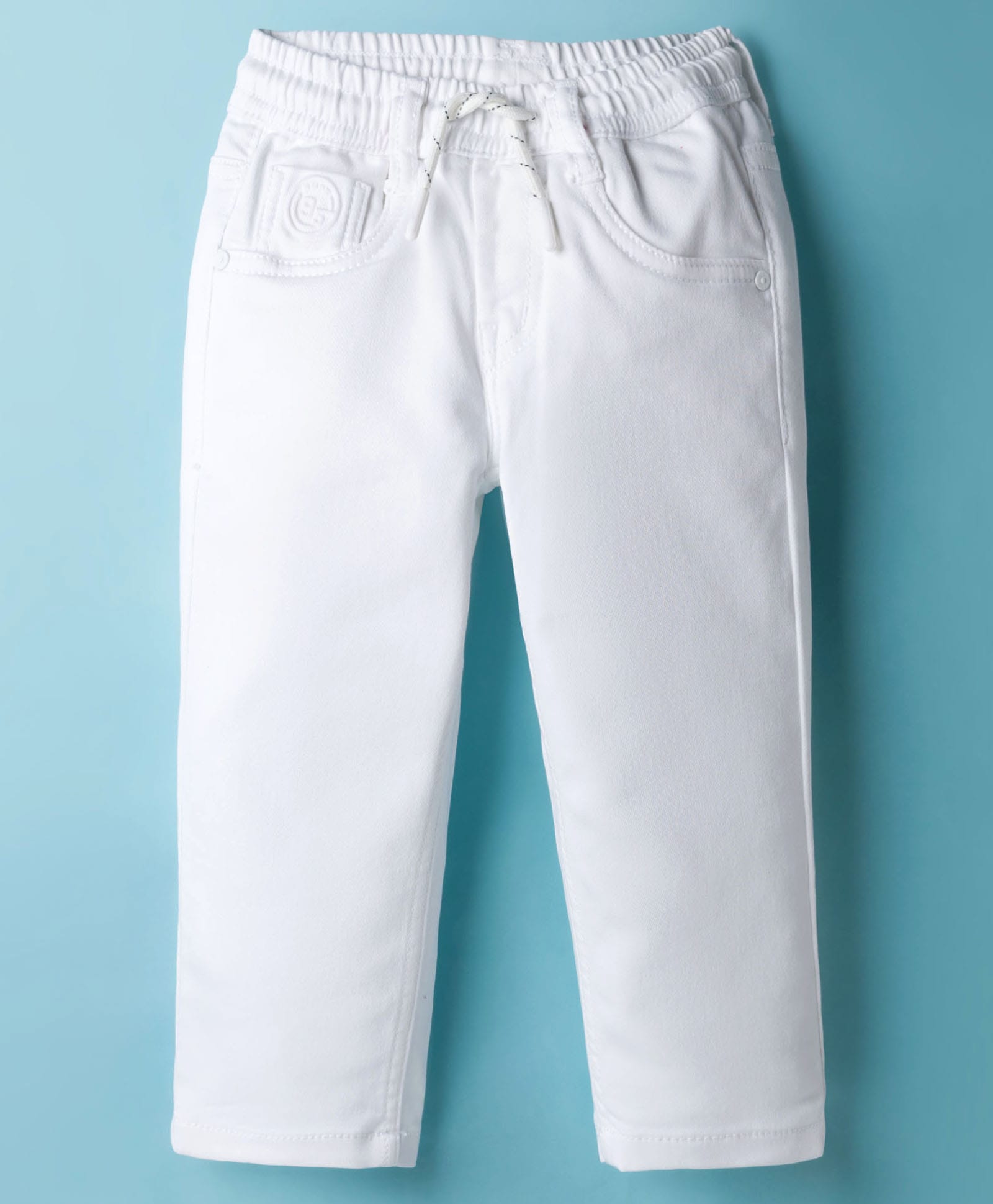 RUFF Denim Woven Full Length Solid Colour Jeans - White-picture-28