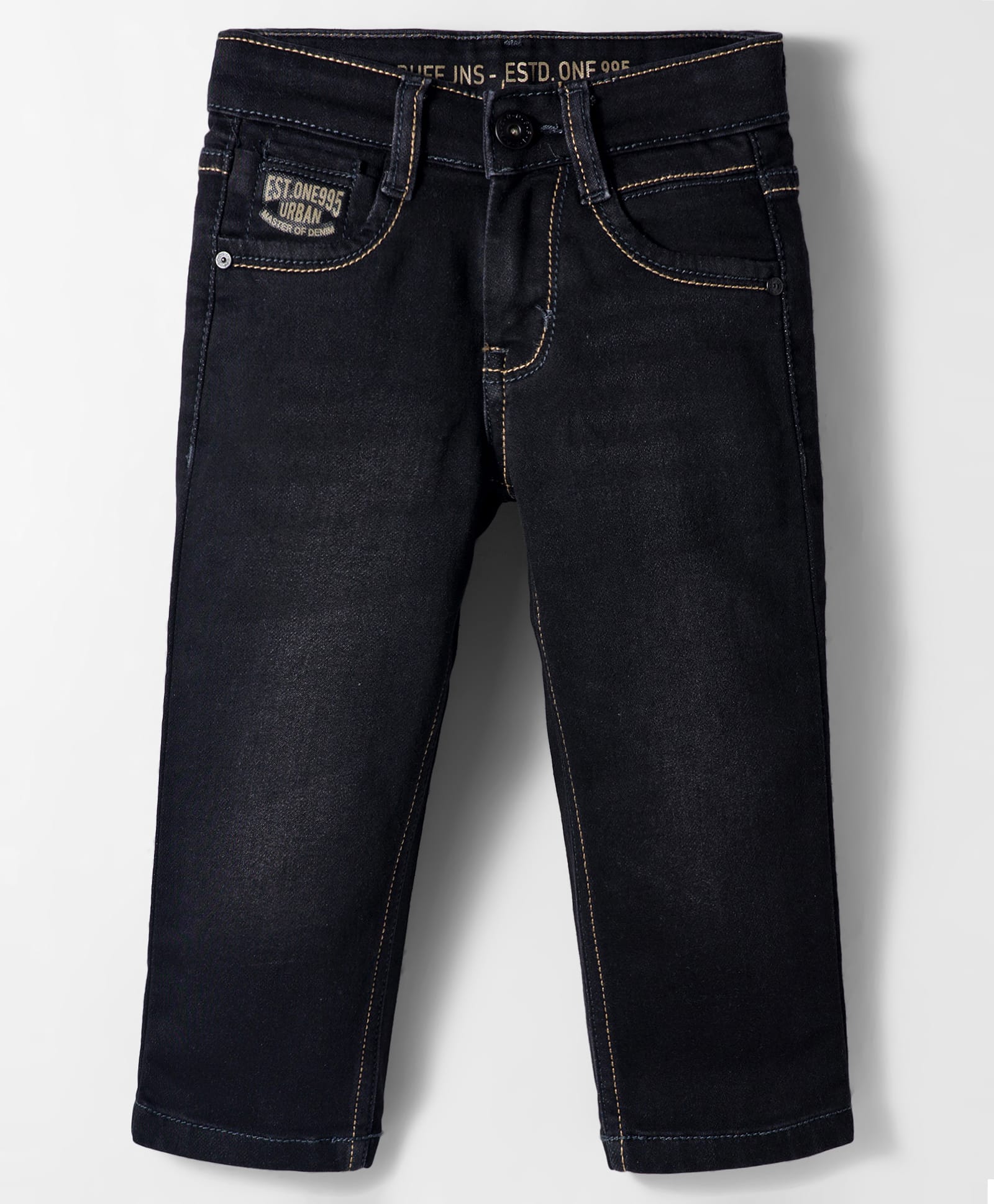 Ruff Woven Full Length Washed Denim Jeans - Charcoal Grey-picture-16