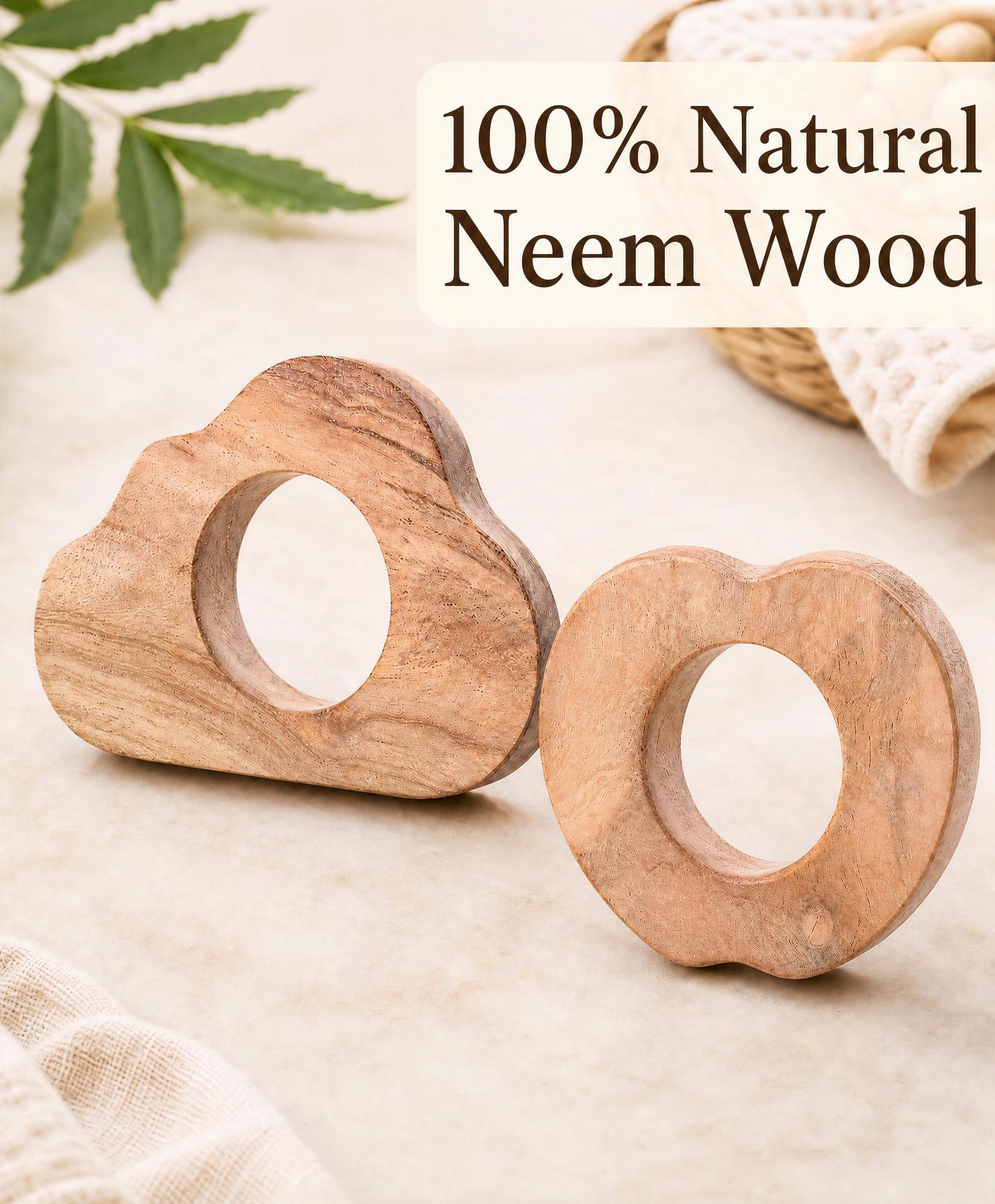 Babyhug NeemBite Duo Neem Wood Teether - Pack of 2| Natural Neem Wood| Antibacterial| Chemical-Free| Easy Grip| Smooth Edges| Soothes Teething Gums| Gifting Option for 3 months+| 100% Food Grade-image-42