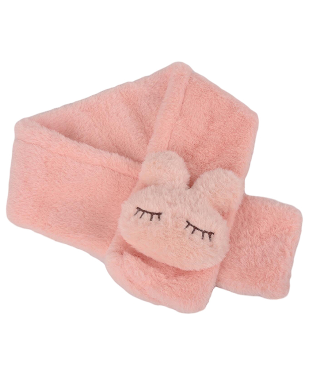 Kid-O-World Fur 3D Baby Animal Applique Detailed Muffler - Peach-image-12
