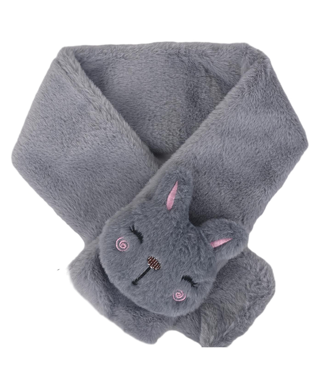 Kid-O-World Fur 3D Baby Animal Applique Detailed Muffler - Grey-picture-15