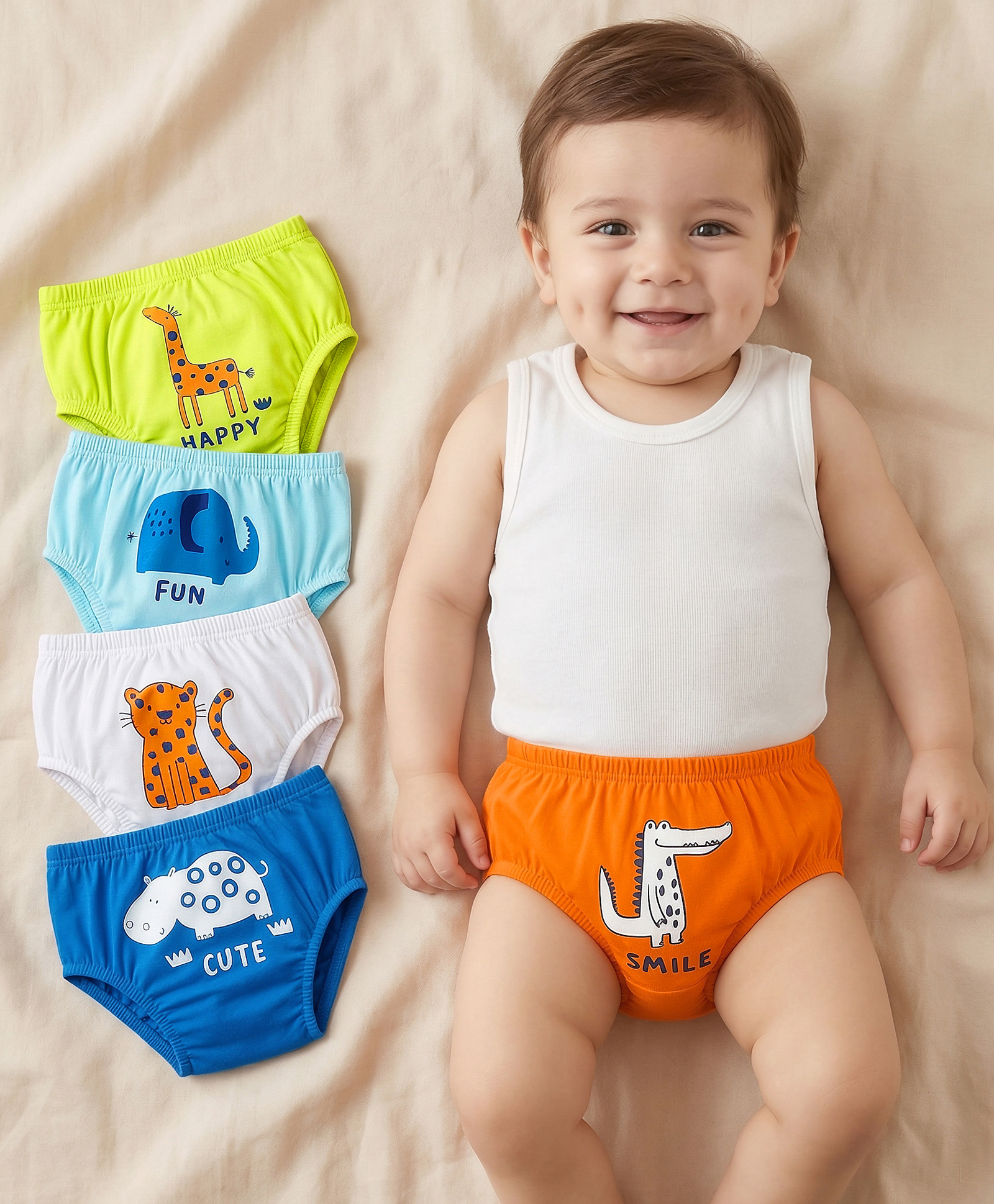 Doodle Poodle 100% Cotton Single Jersey Knit Briefs With Animal Print Pack Of 5 - Multicolour-image-44