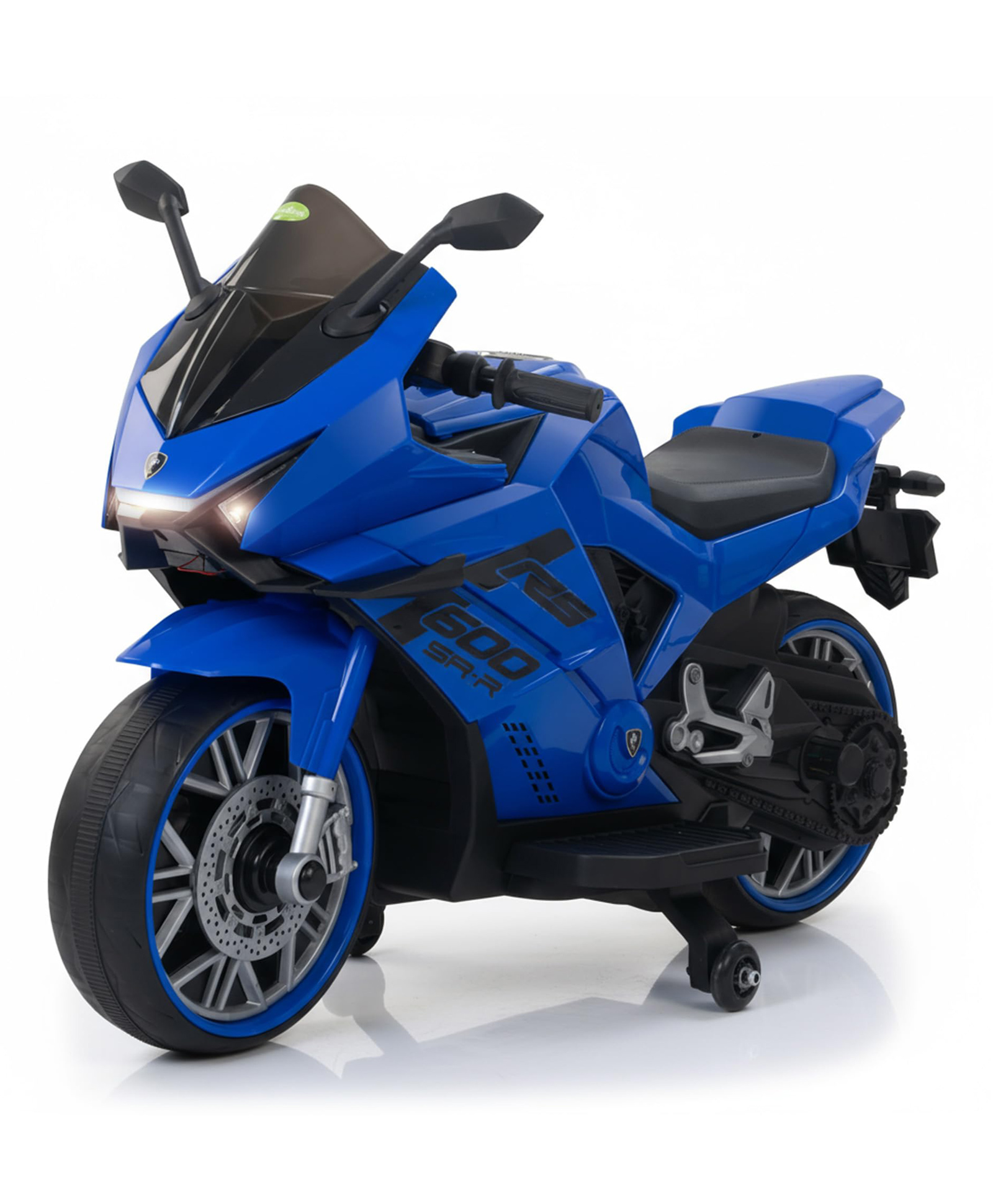 BAYBEE Motomunch Baby Battery Operated Bike for Kids with Hand Accelerator & Music, Rechargeable Ride on Toy Bike with LED Light, Baby Electric Bike for Kids to Drive 1 to 3 Years Boys Girls (Blue)