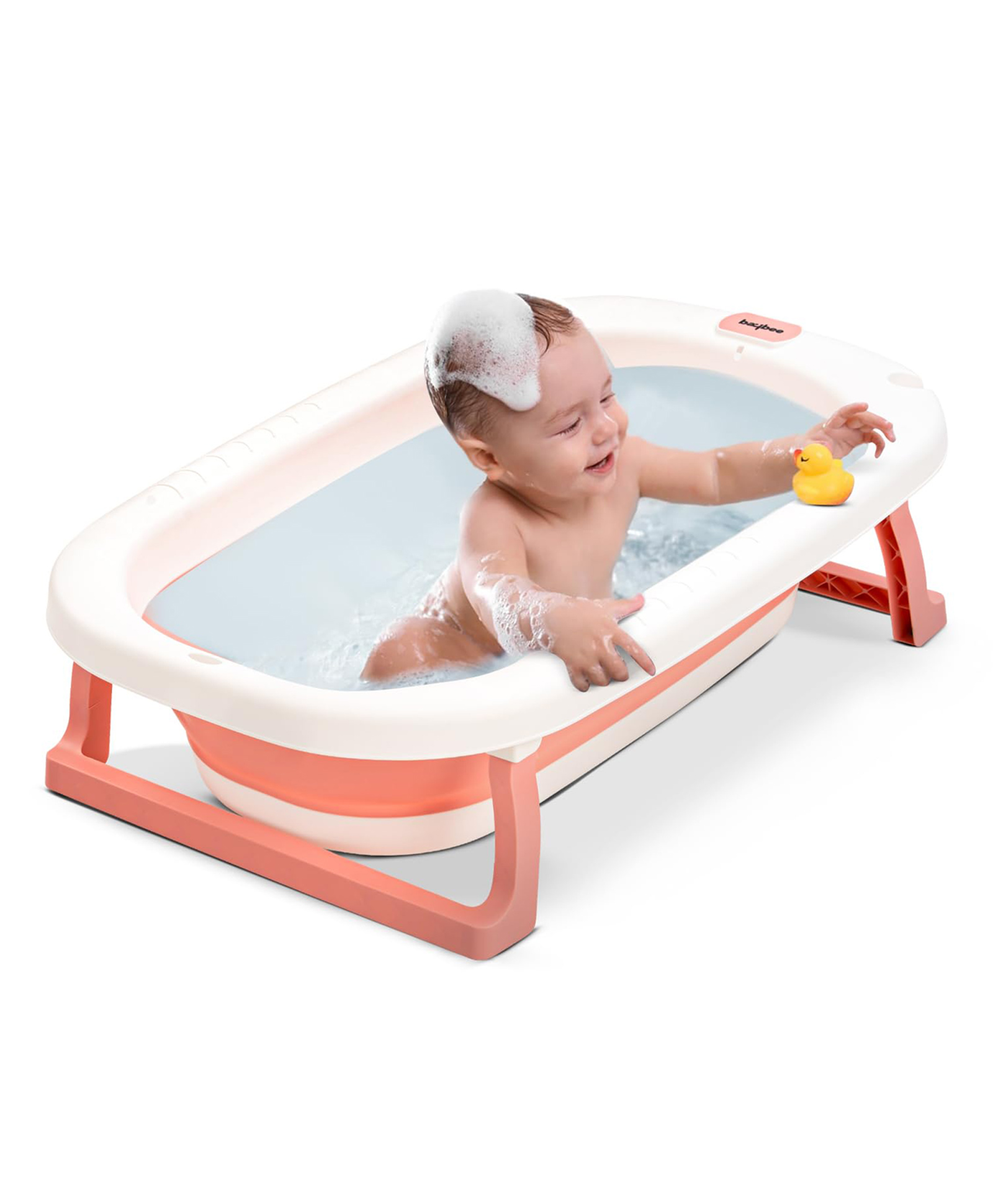 Baybee Bath Tub for Baby 0-5 Years, Foldable Baby Bathtub for Kids with Anti Skid Base & Drainer, Mini Swimming Pool for Babies, Easy to Store, Newborn Baby Folding Bathing Tub for Girls & Boys (Pink)-picture-21