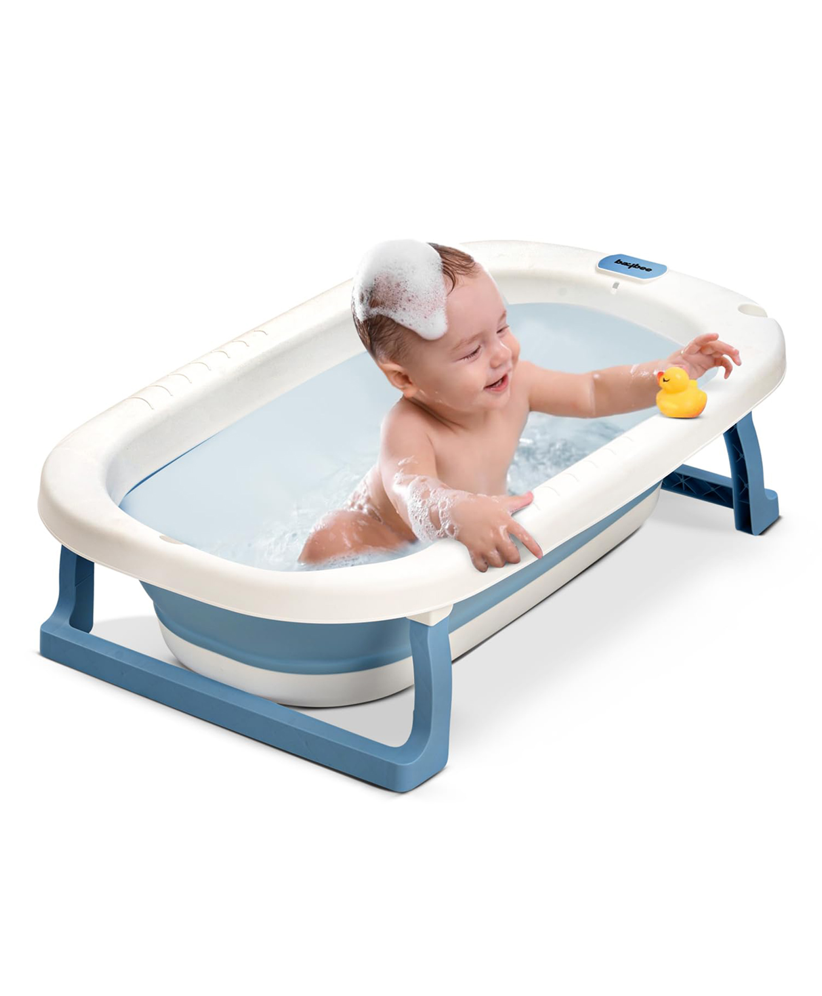Baybee Bath Tub for Baby 0-5 Years, Foldable Baby Bathtub for Kids with Anti Skid Base & Drainer, Mini Swimming Pool for Babies, Easy to Store, Newborn Baby Folding Bathing Tub for Girls & Boys (Blue)-picture-19