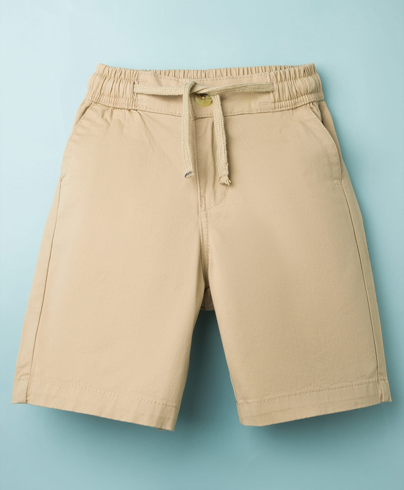 Pine Kids Cotton Elastane Woven Above Knee Length Shorts - Beige-picture-12