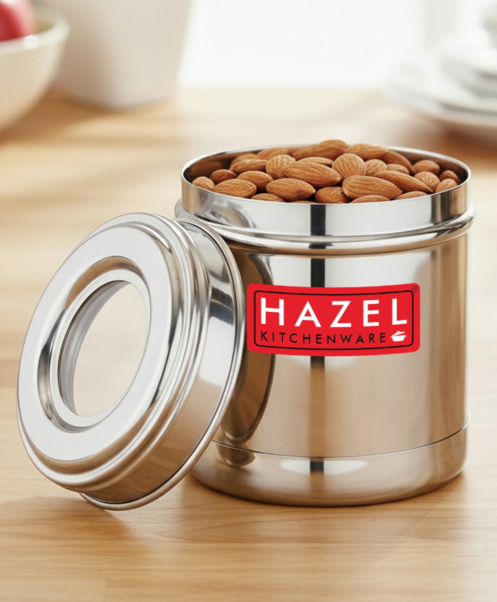 HAZEL Stainless Steel Kitchen Container 300ml with Transparent See-Through Lid | Airtight Storage Jar for Spices, Dry Fruits, Snacks-image-23