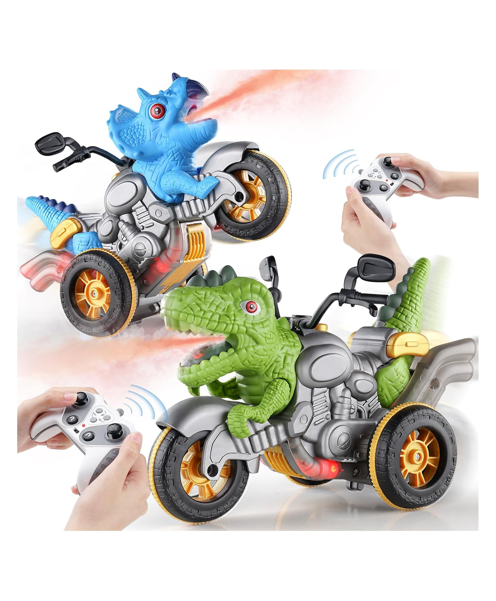 AKN TOYS Remote Control Car for Kids,Dinosaur Monster Trucks,Kids Toys ,Children,2.4Ghz RC Race car- PACK OF 1 - ( COLOR MAY AVRY )-picture-14