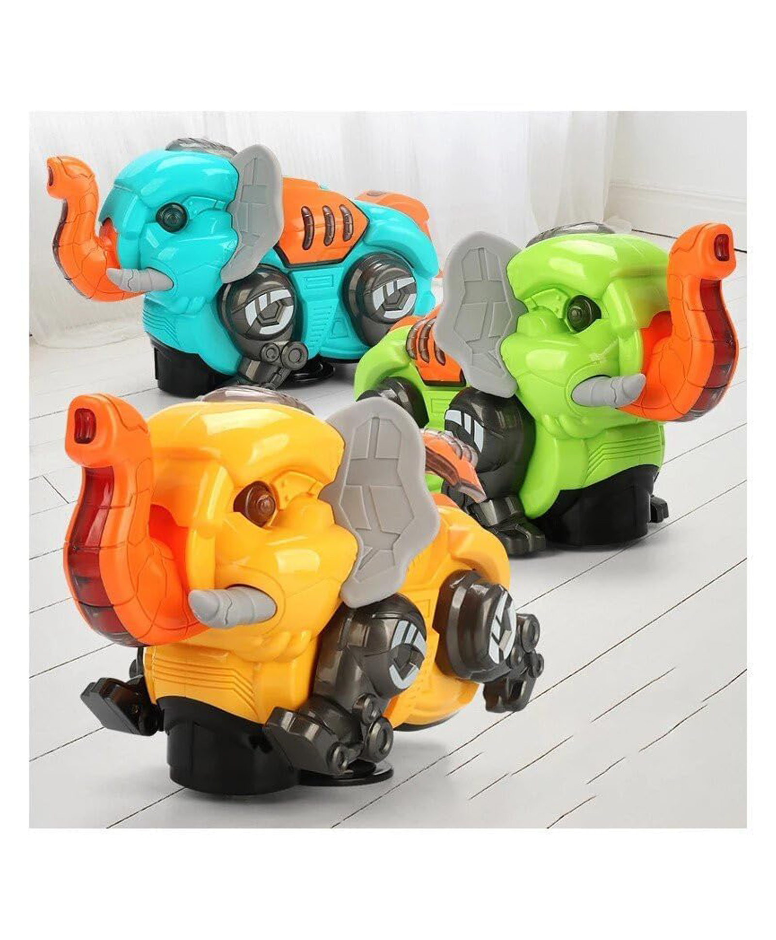 AKN TOYS Elephant Walking Toy 360 Roation Spread Wings with Light & Music Interactive Elephant for Kids - PACK OF 1 - ( COLOR MAY AVRY )-image-19