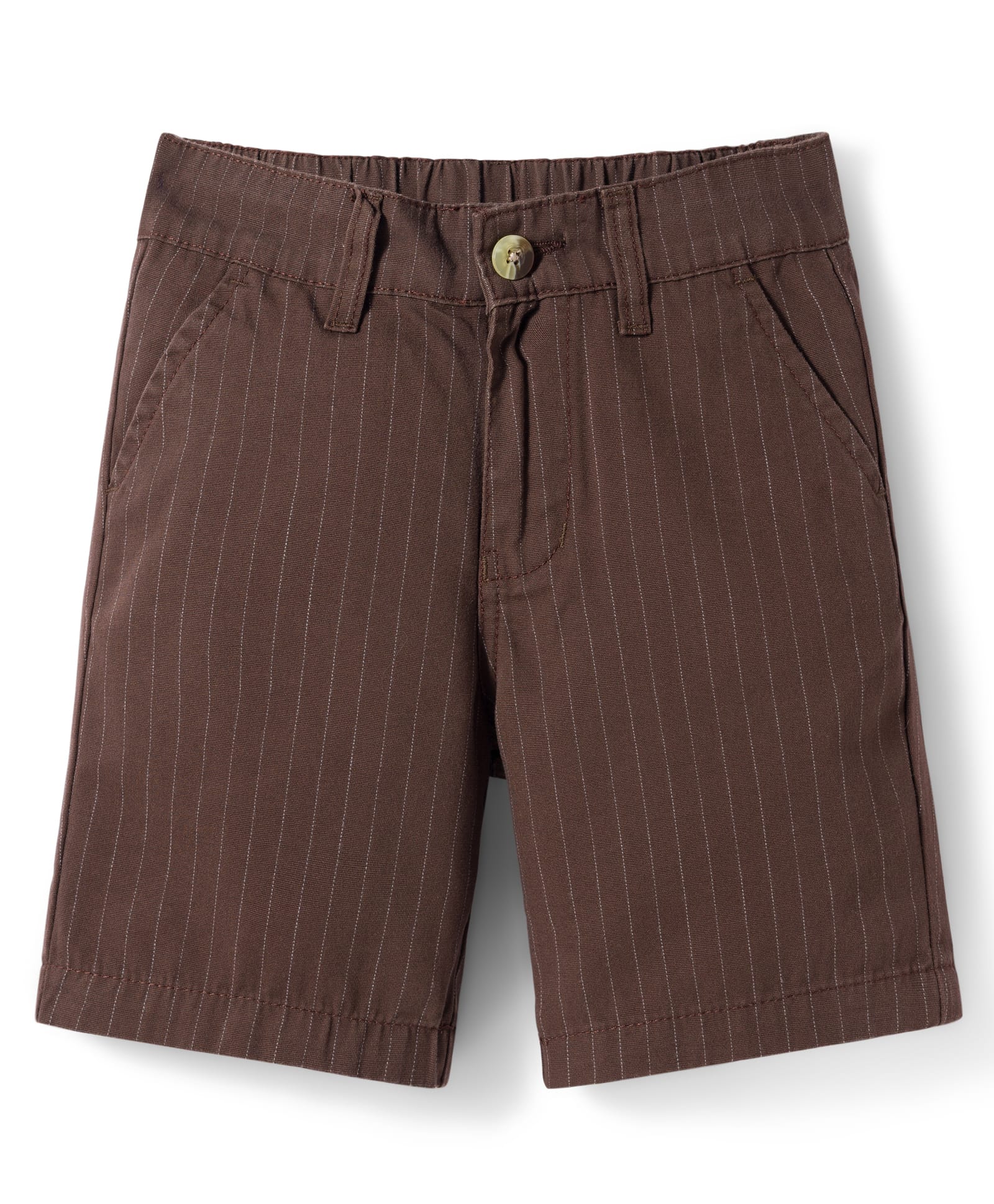 Pine Kids Cotton Elastane Woven Knee Length Shorts - Brown