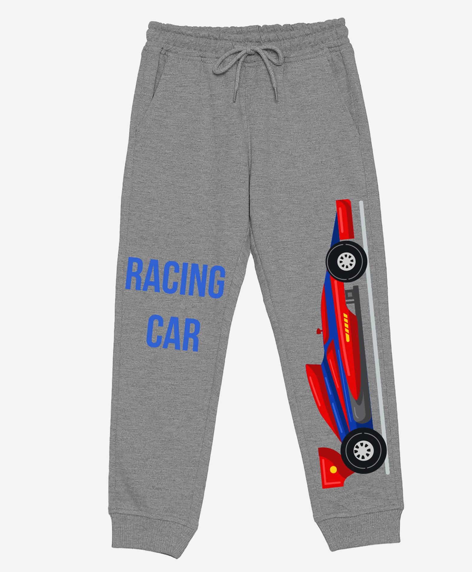 Wear Your Mind Cotton Knit Sports Car & Text Printed Jogger- Grey-picture-11