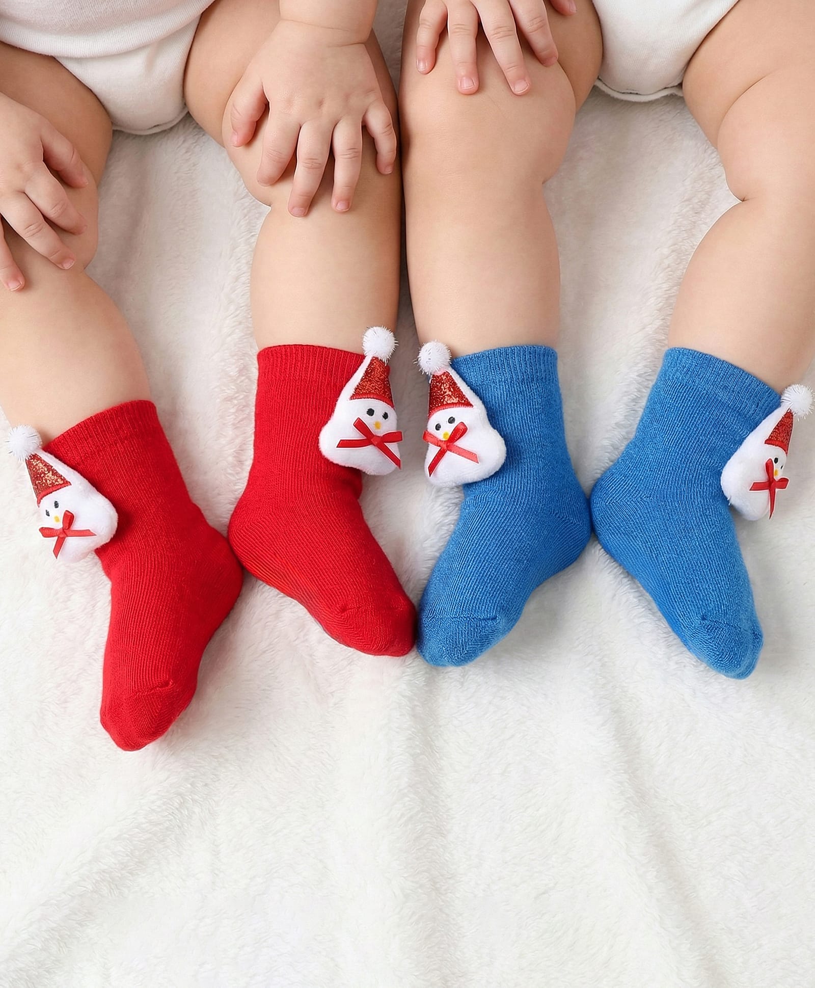 Babyoye Bamboo Knit Ankle Length Socks With Santa Applique Pack Of 2 - Navy Blue & Red-image-17
