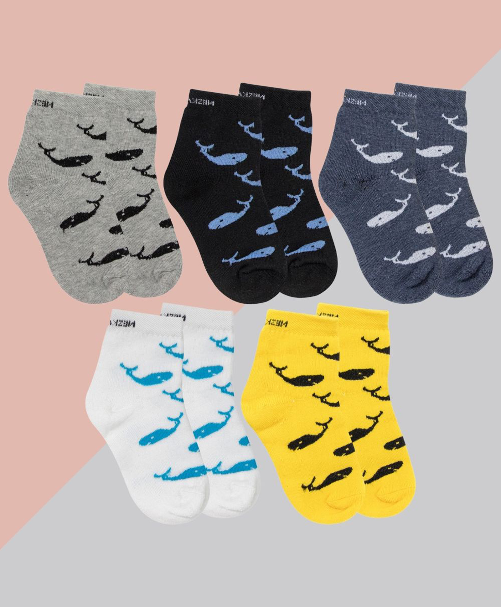 Neska Moda Cotton Elastane Pack Of 3 Sea Life Designed Socks - Multi Colour-image-45