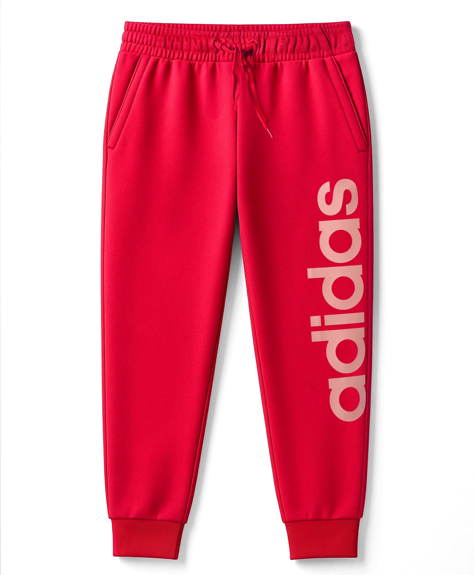 Adidas Kids Woven Full Length Track Pant Logo Print - Red-image-17