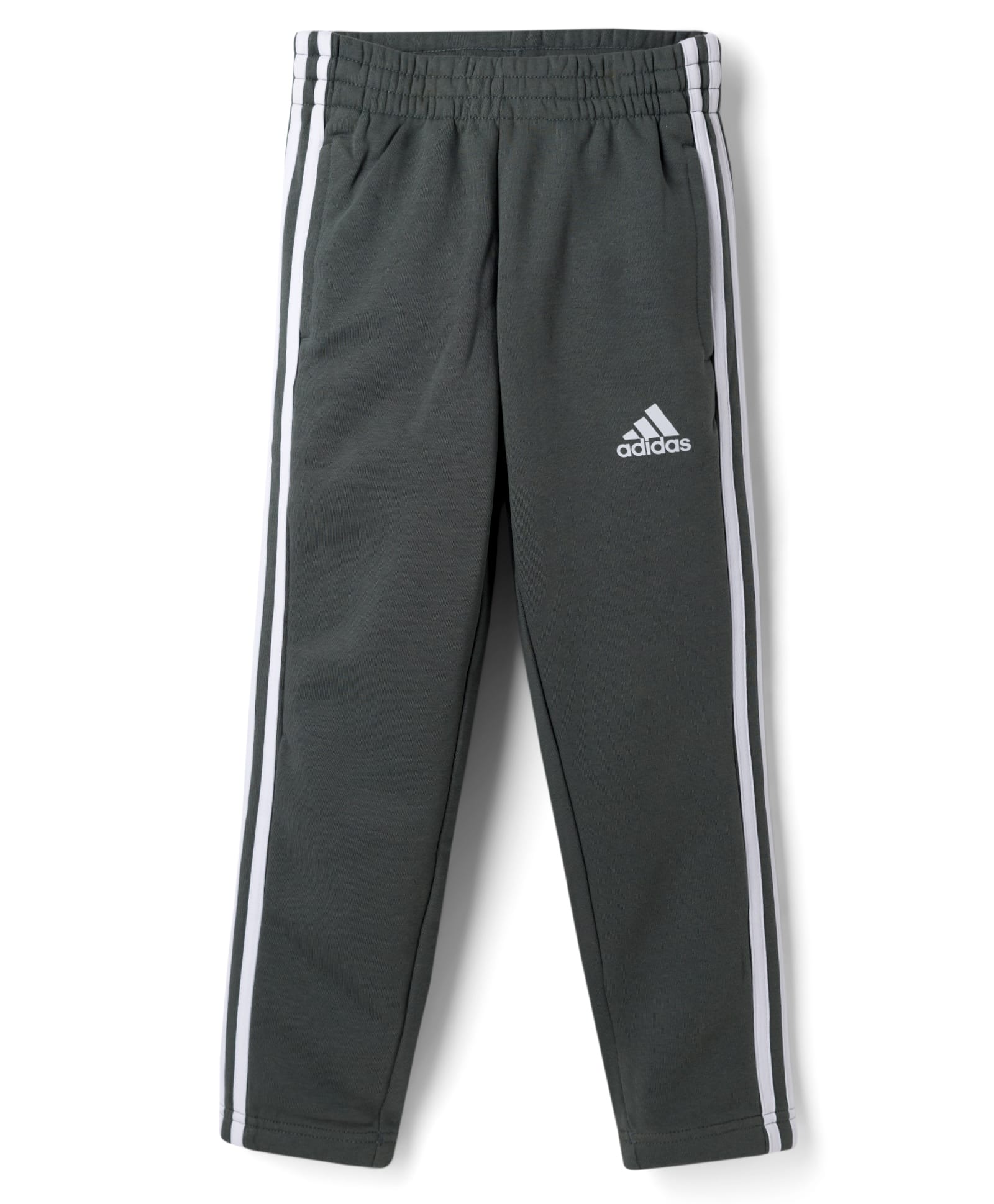 Adidas Kids Cotton Knit Full Length Track Pant With Tape Detailing & Logo Print - Green-image-41