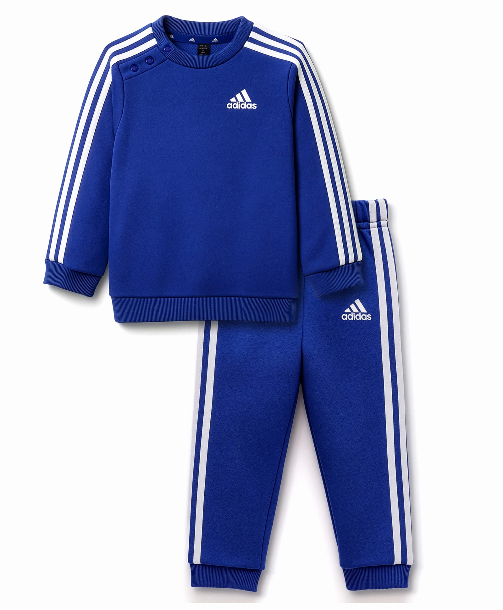 ADIDAS KIDS Cotton Knit Full Sleeves Top & Joggers Set With Logo Print & Tape Detailing - Navy Blue-picture-16