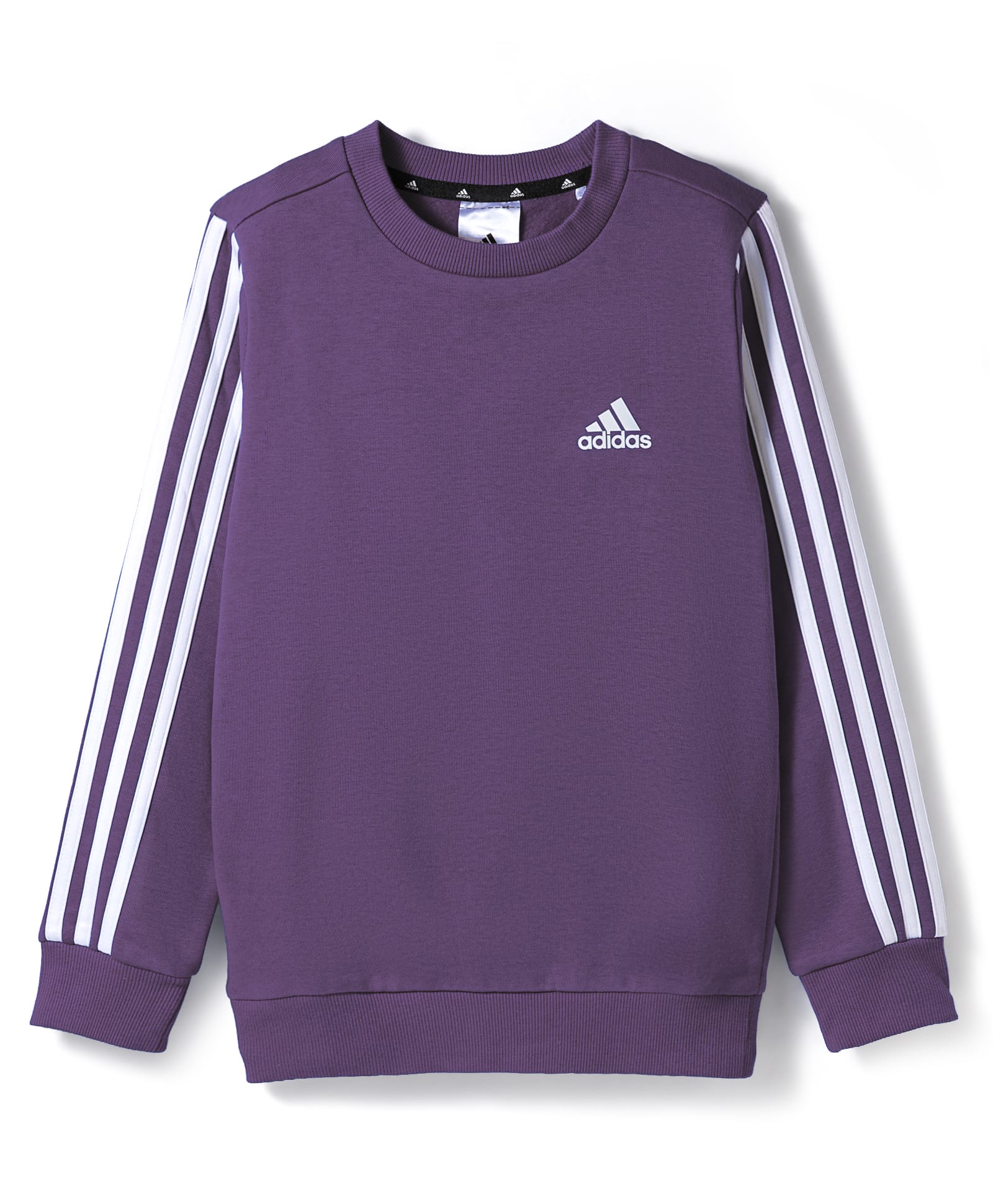 ADIDAS KIDS Cotton Knit Full Sleeves Striped Sweatshirt Logo Print - Purple-picture-11