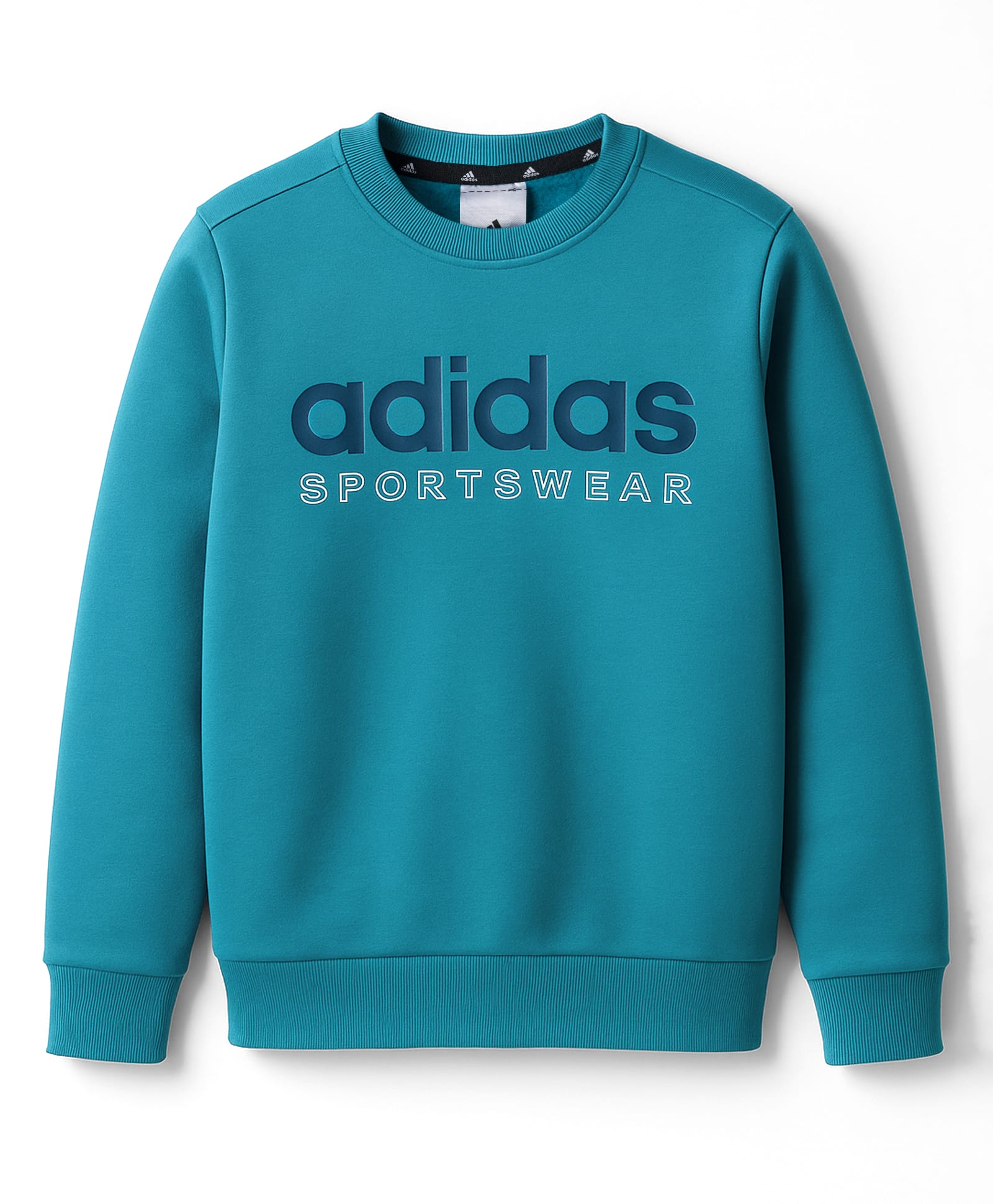 ADIDAS KIDS Cotton Knit Full Sleeves Sweatshirt with Brand Name Graphic - Turquoise-picture-16
