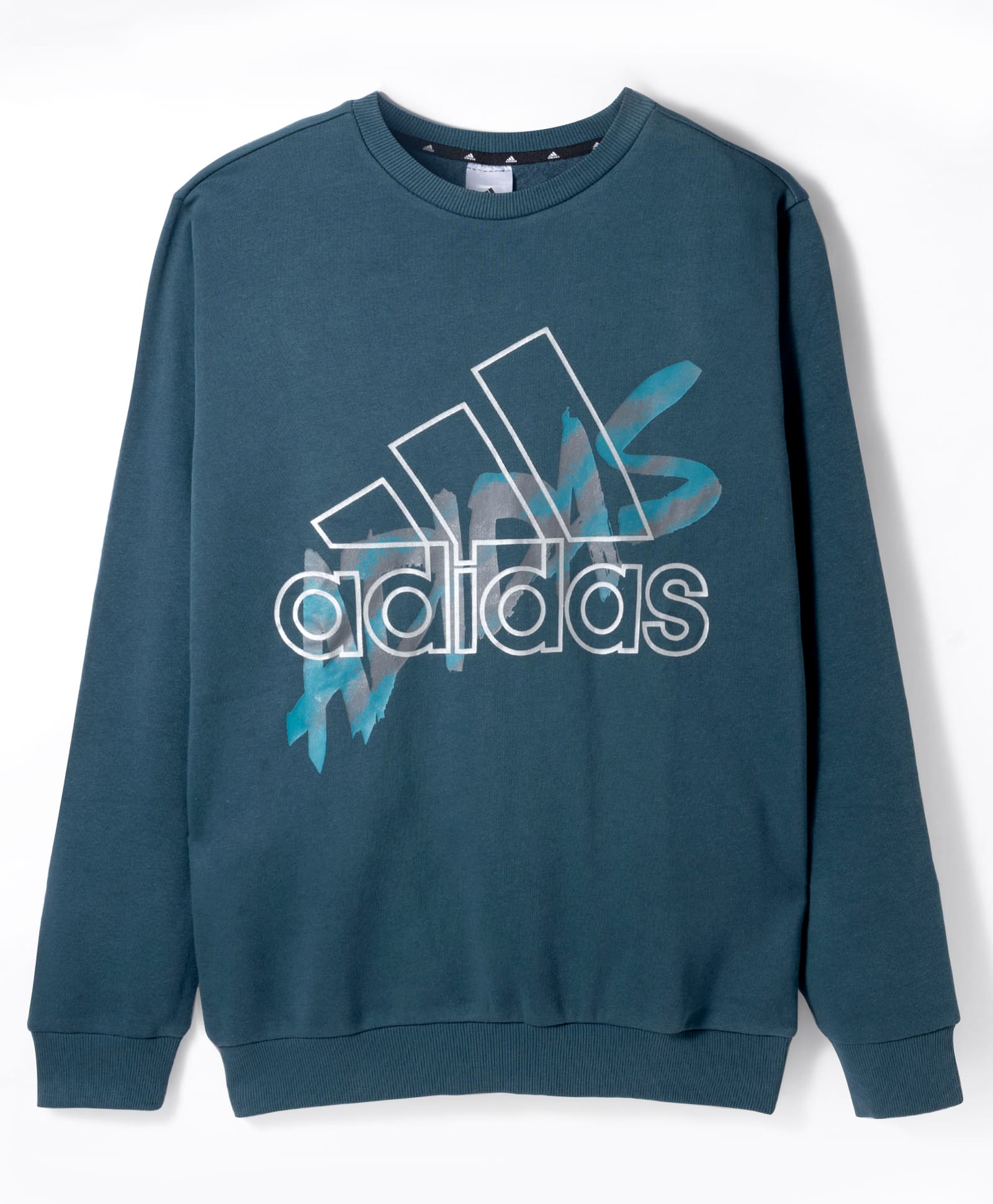 ADIDAS KIDS Cotton Knit Full Sleeves Printed Sweatshirt - Teal Blue-picture-17