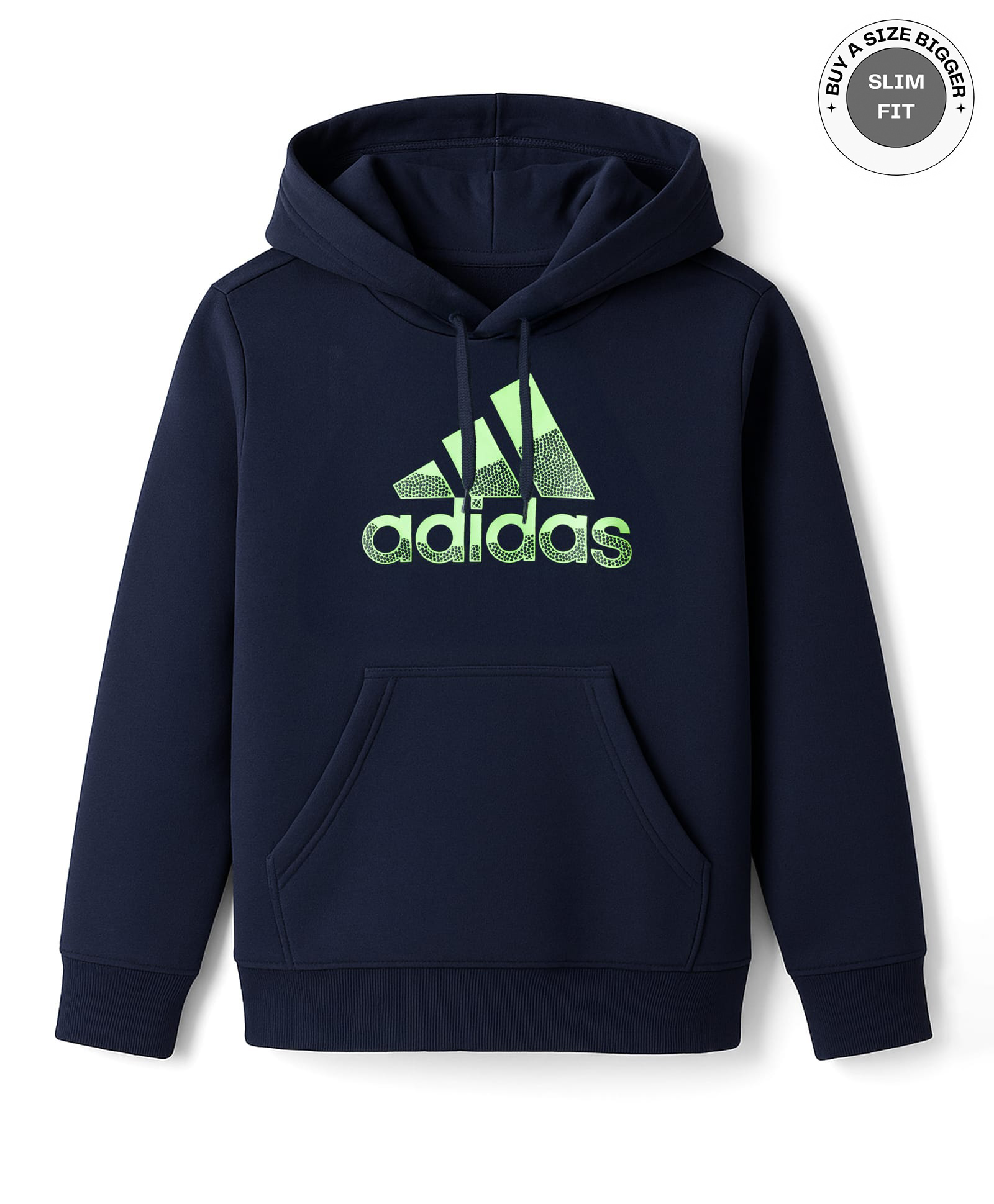 ADIDAS KIDS Cotton Knit Full Sleeves Hooded Sweatshirt with Brand Name Graphic - Navy Blue-picture-25