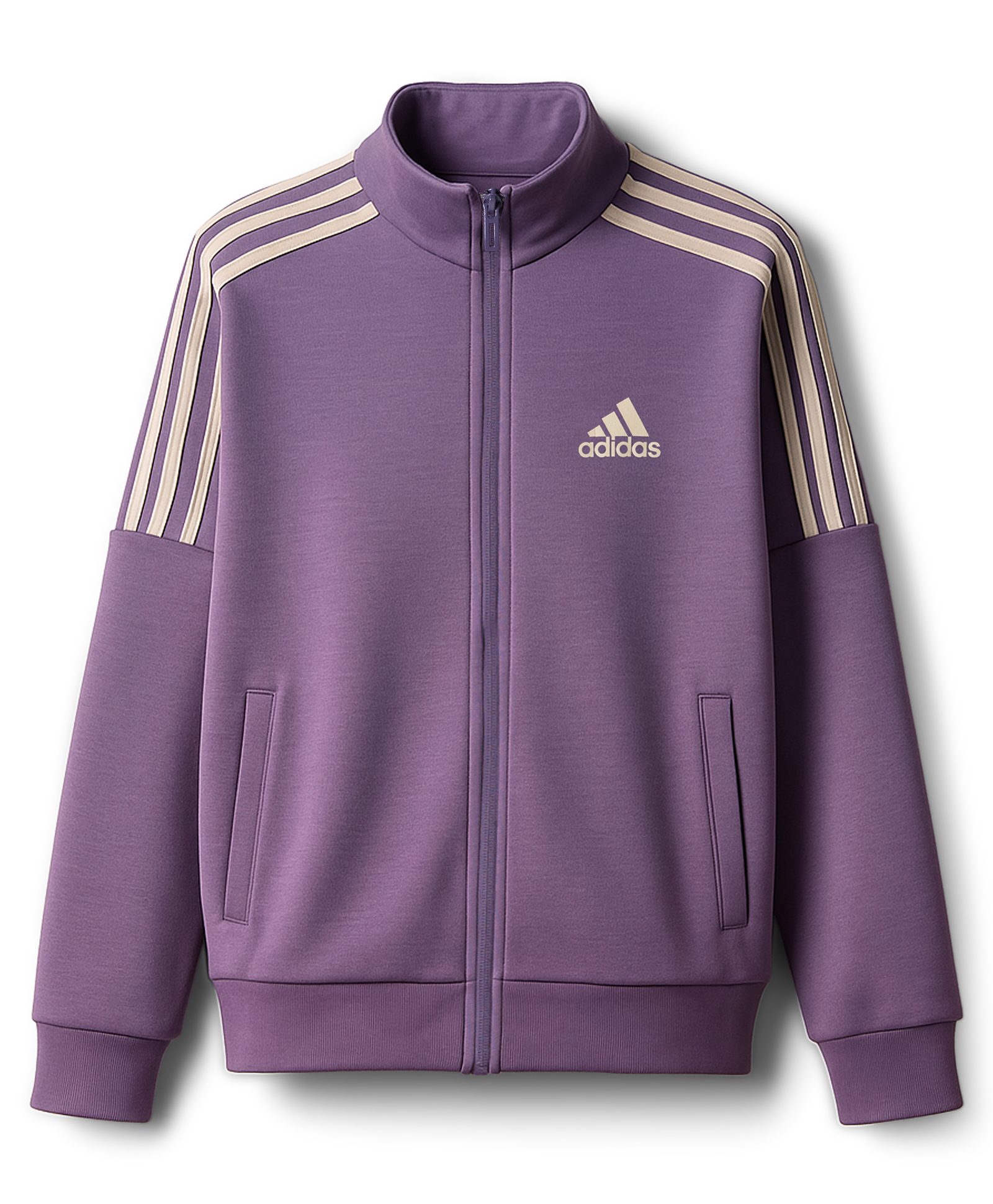 ADIDAS KIDS Cotton Knit Full Sleeves SweatJacket with Logo Graphic - Purple-picture-17