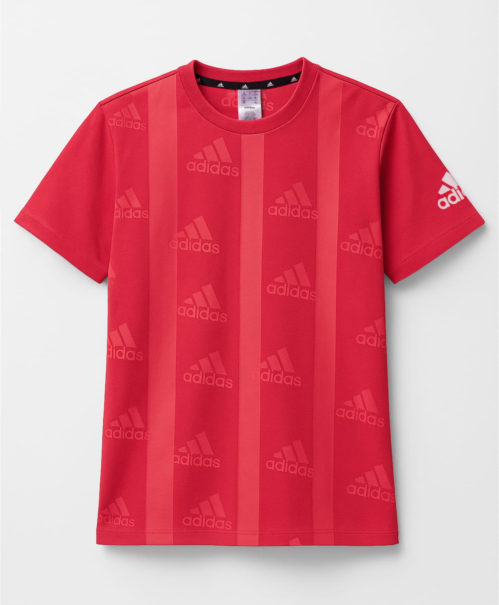 ADIDAS KIDS Knit Half Sleeves T-Shirt with Logo Print - Red-image-19