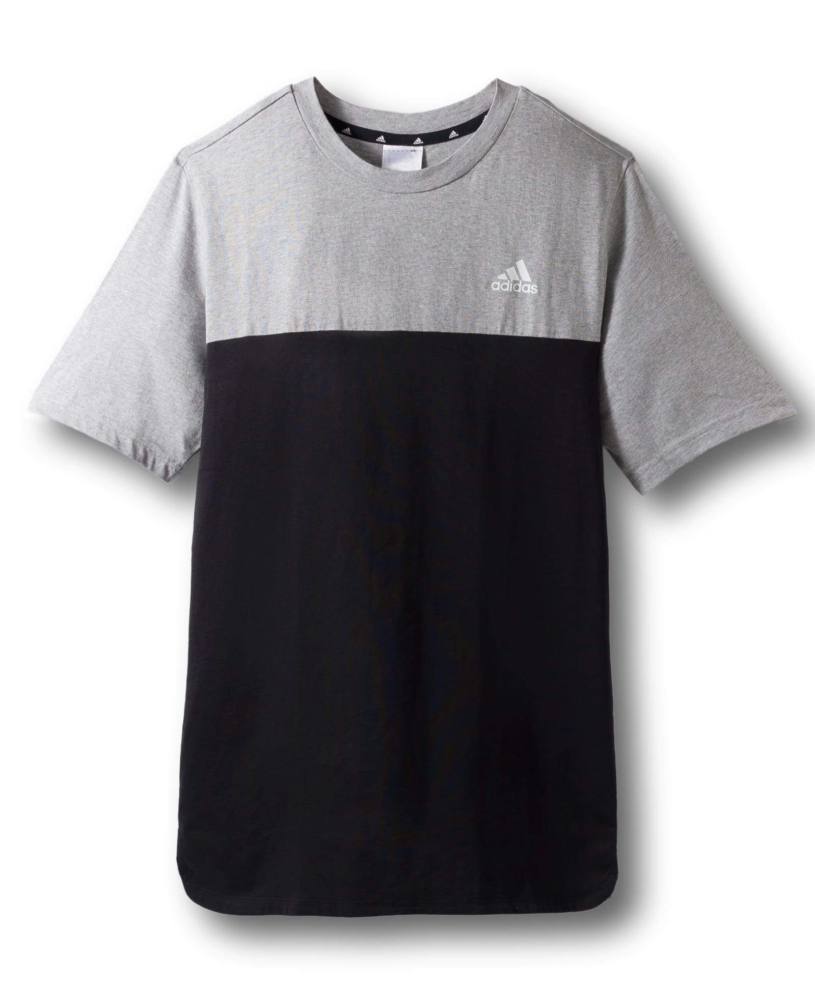 ADIDAS KIDS Cotton Knit Half Sleeves T-Shirt With Color Block Design - Grey & Black-image-34