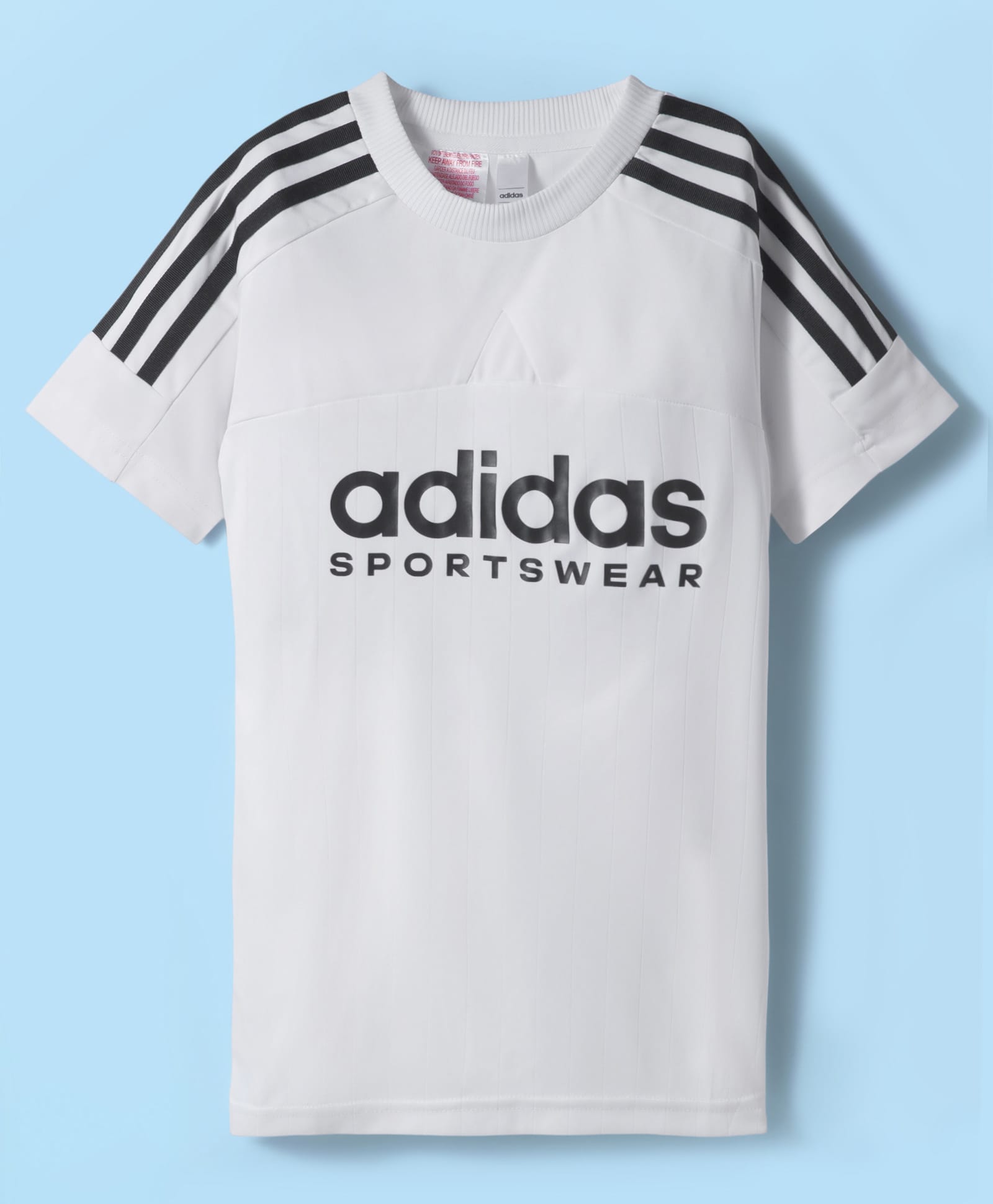 ADIDAS KIDS Knit Half Raglan Sleeves T-Shirt with Logo Graphic - White-picture-23