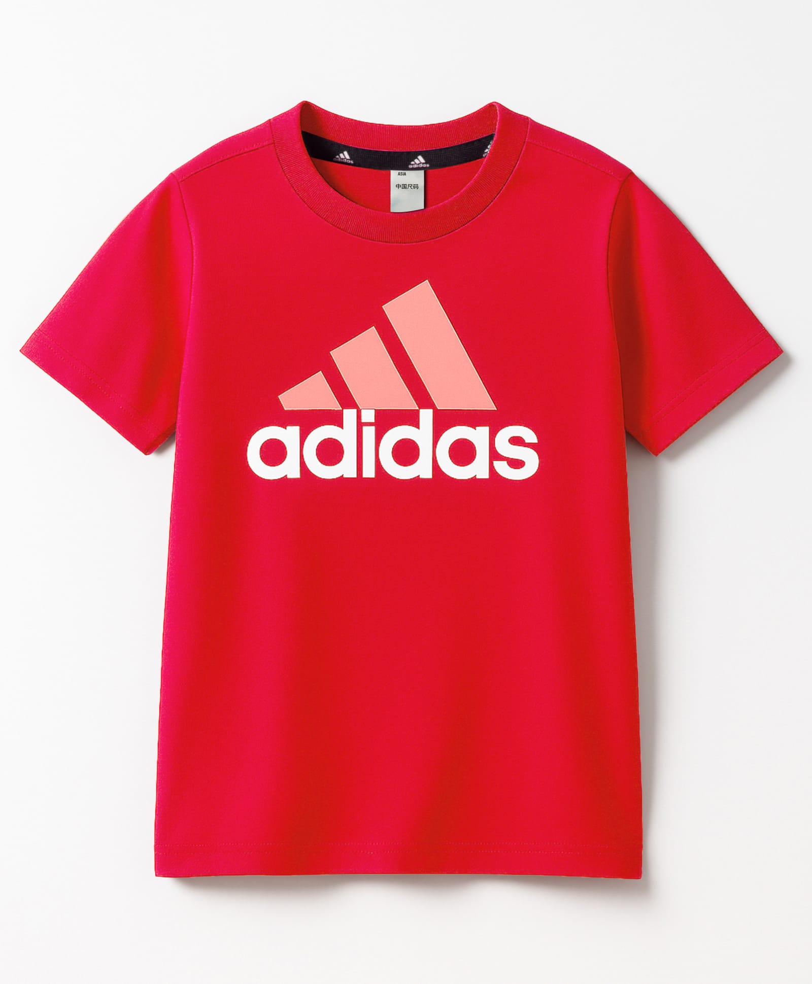 Adidas Kids Cotton Knit Half Sleeves T-Shirt Logo Print - Red-image-20