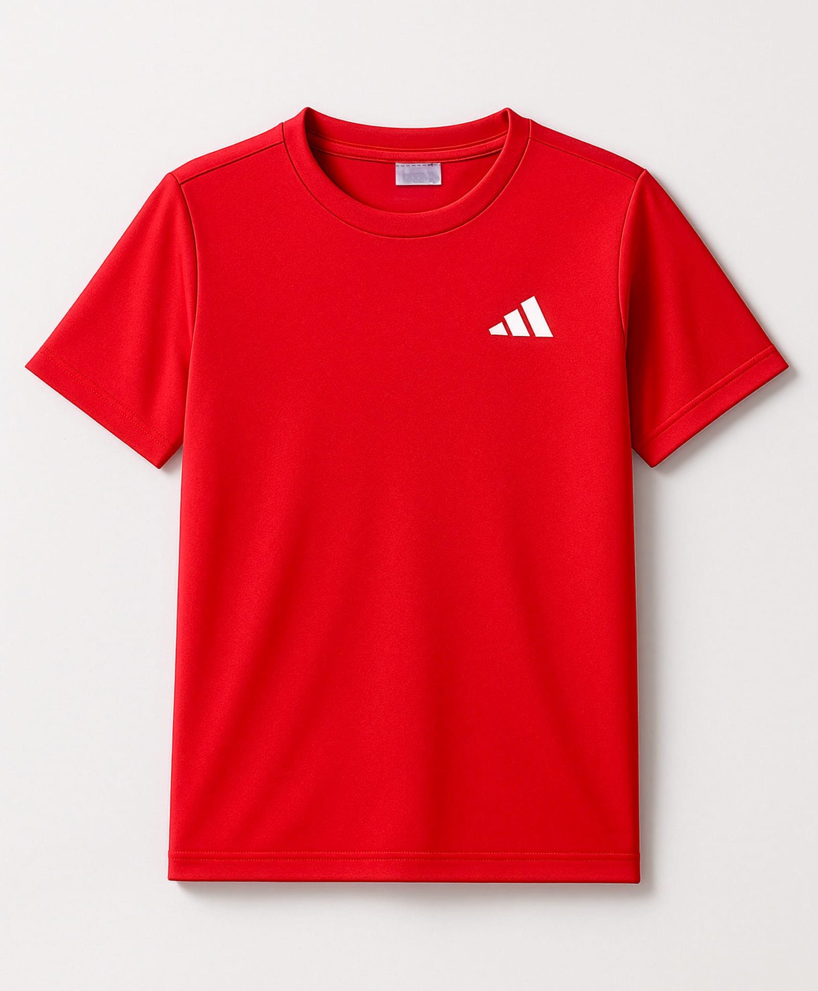 Adidas Kids Knit Half Sleeves Solid T-Shirt Logo Print - Dark Red-picture-10