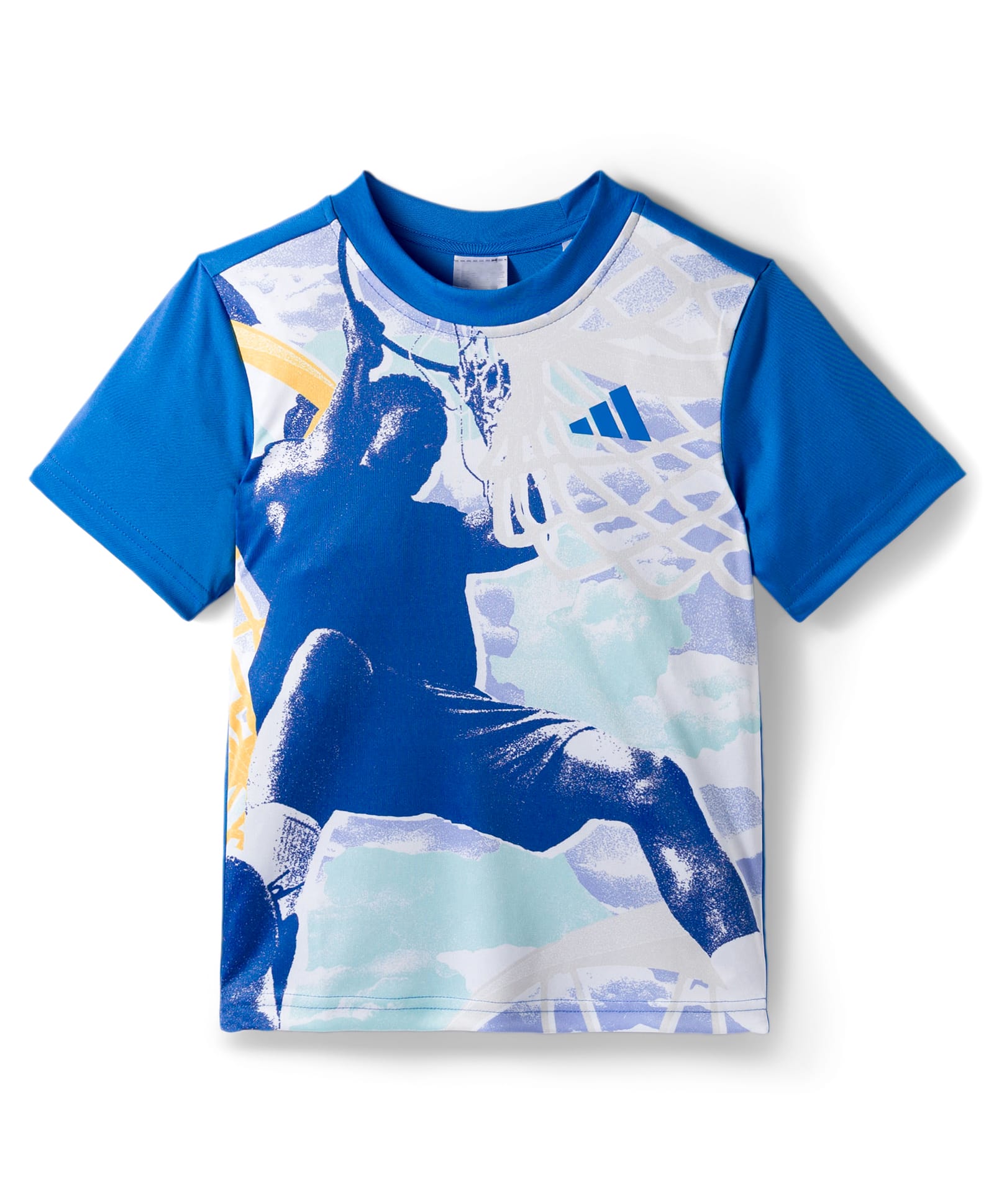 ADIDAS KIDS Knit Half Sleeves T-Shirt With Basketball Print - Blue-picture-17