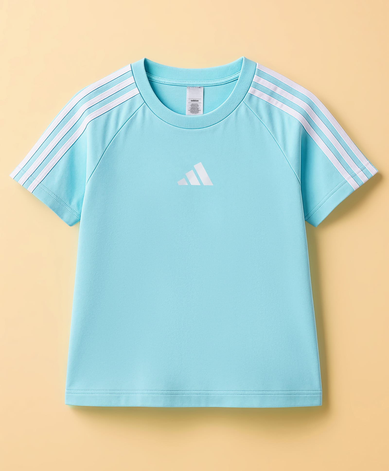 ADIDAS KIDS Cotton Knit Half Raglan Sleeves T-Shirt with Brand Logo Graphic - Aqua Blue-image-37