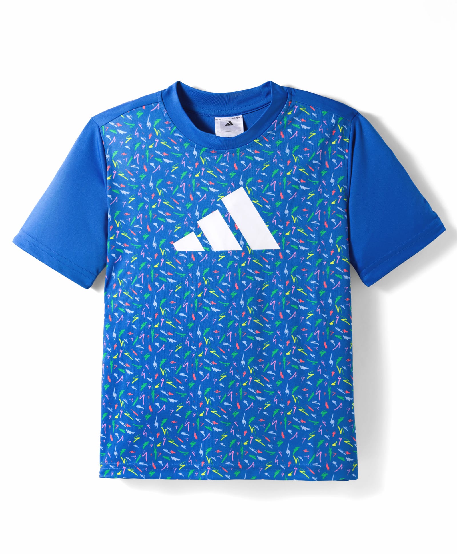 ADIDAS KIDS Cotton Knit Half Sleeves T-Shirt with Logo Graphic - Blue-picture-23