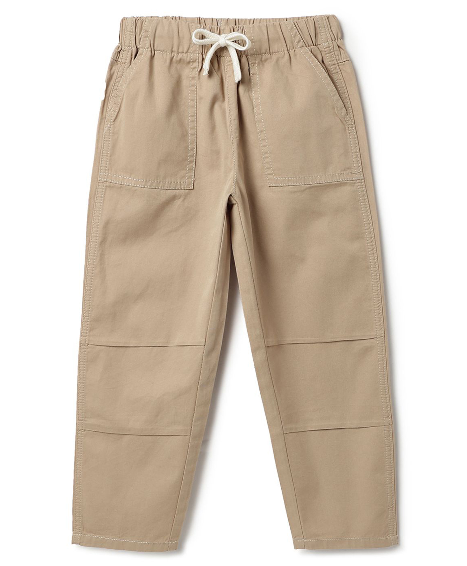 Tales & Stories Cotton Woven Solid Pant - Beige-picture-14