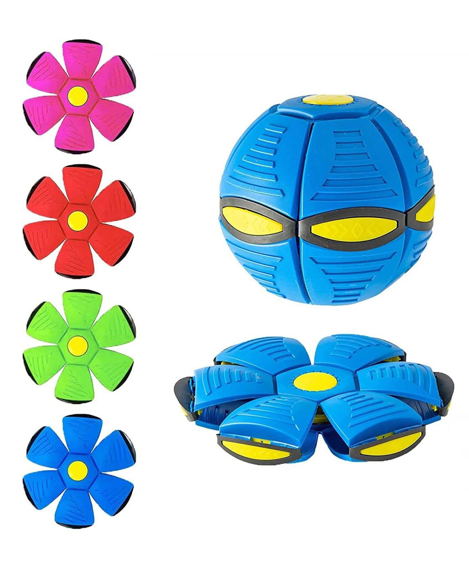 ADKD 2-In-1 Magic Deformation UFO Ball Frisbee Toy For Kids Transforming Bouncing Ball Outdoor Sports Game Toy (Random color)