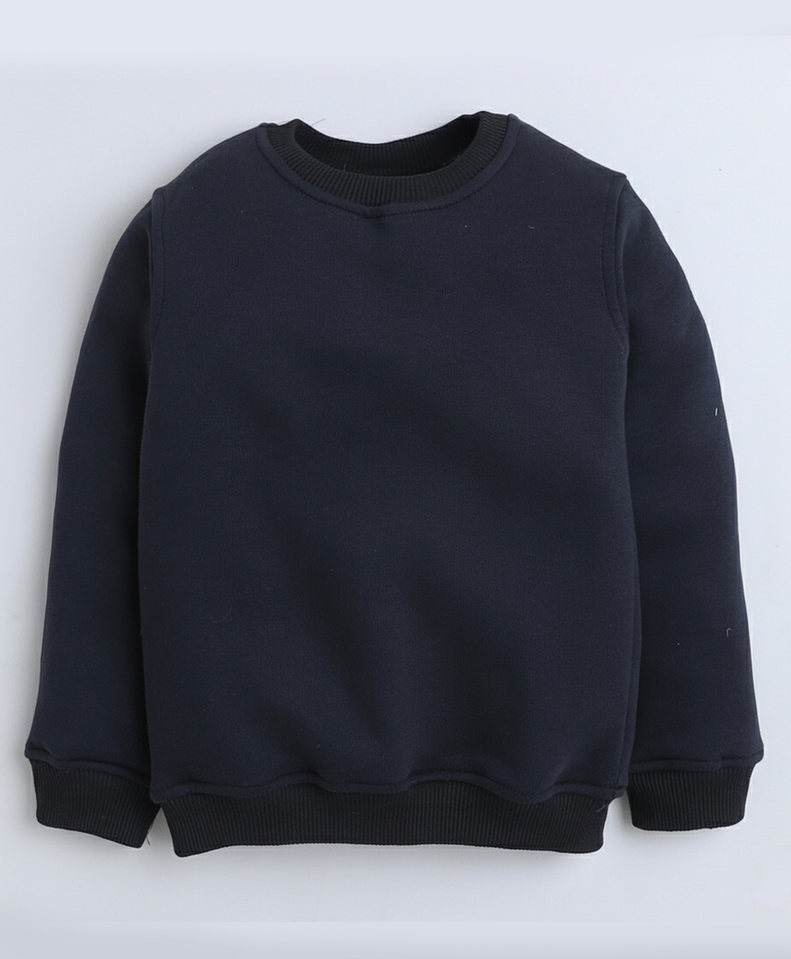 BAATCHEET Fleece Knit Full Sleeves Solid Light Winter Sweatshirt - Black-picture-23