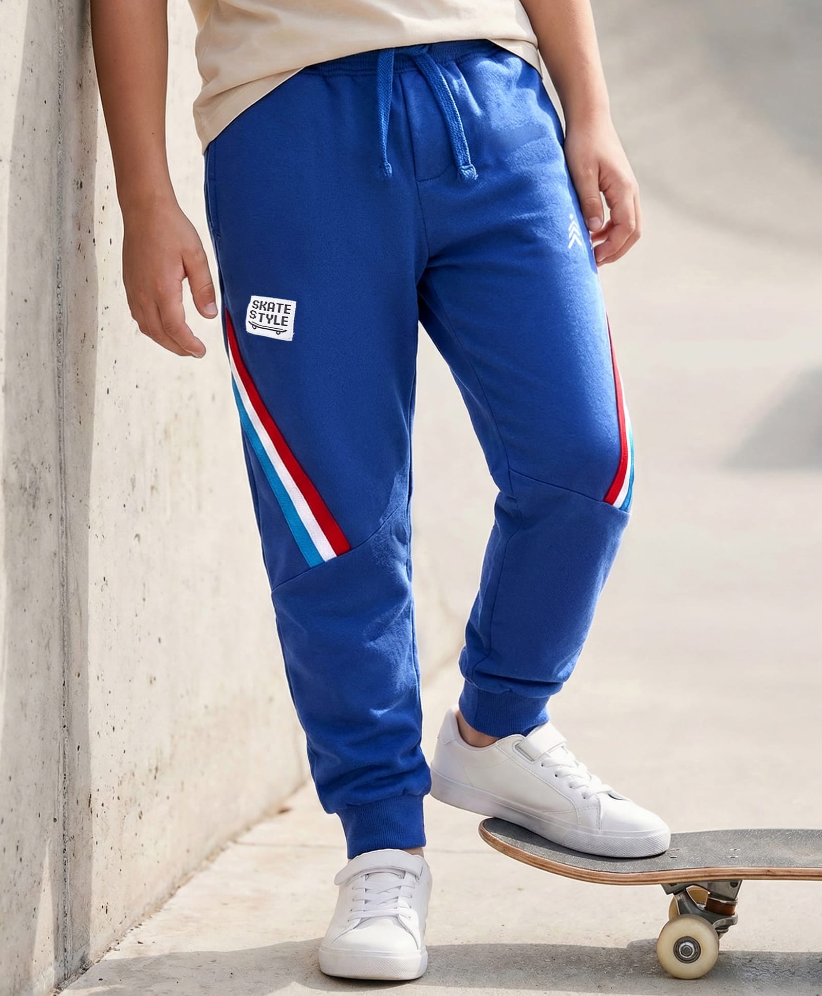 Pine Kids Looper Knit Full Length Cut & Sew Lounge Pant with Tape Detailing - Navy Blue-picture-11