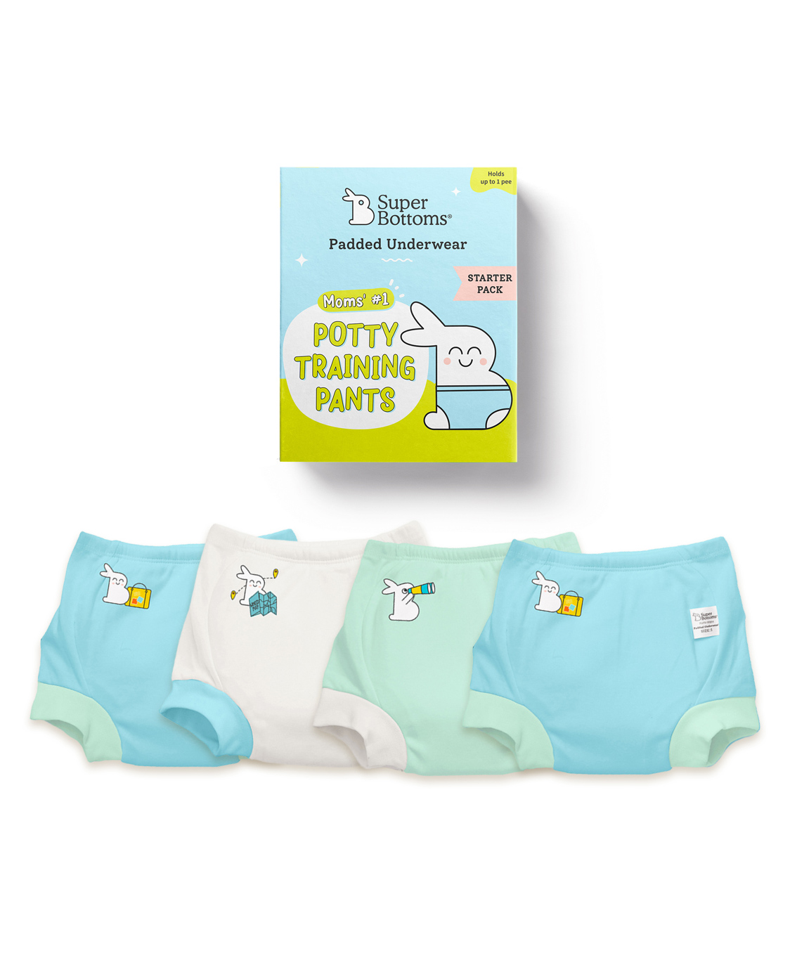 Superbottoms Pack of 4 Padded Underwear for Potty Training & Mess-Free Diaper-Free time | 9-12M | Bummy's Day Out-image-22