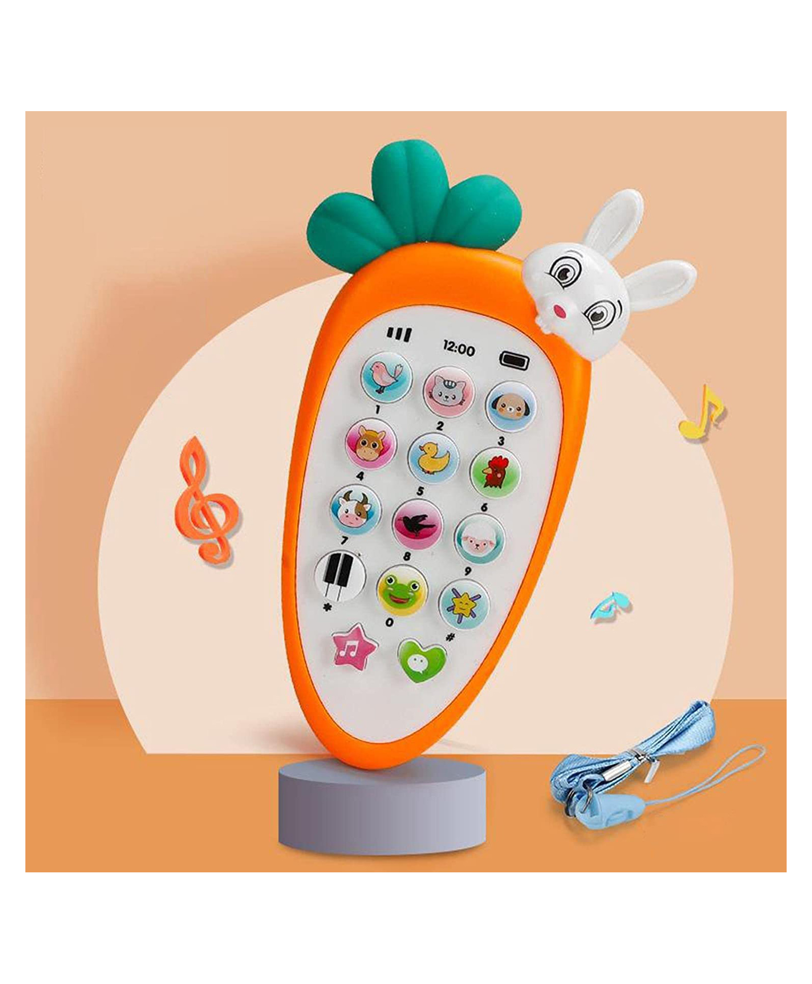 AKN TOYS Style Cute Rabbit Face Pretend Play Cell Phone Toy for Kids,Toddlers with Music, Ringtones, Lights - PACK OF 1 - ( COLOR MAY VARY )-picture-35