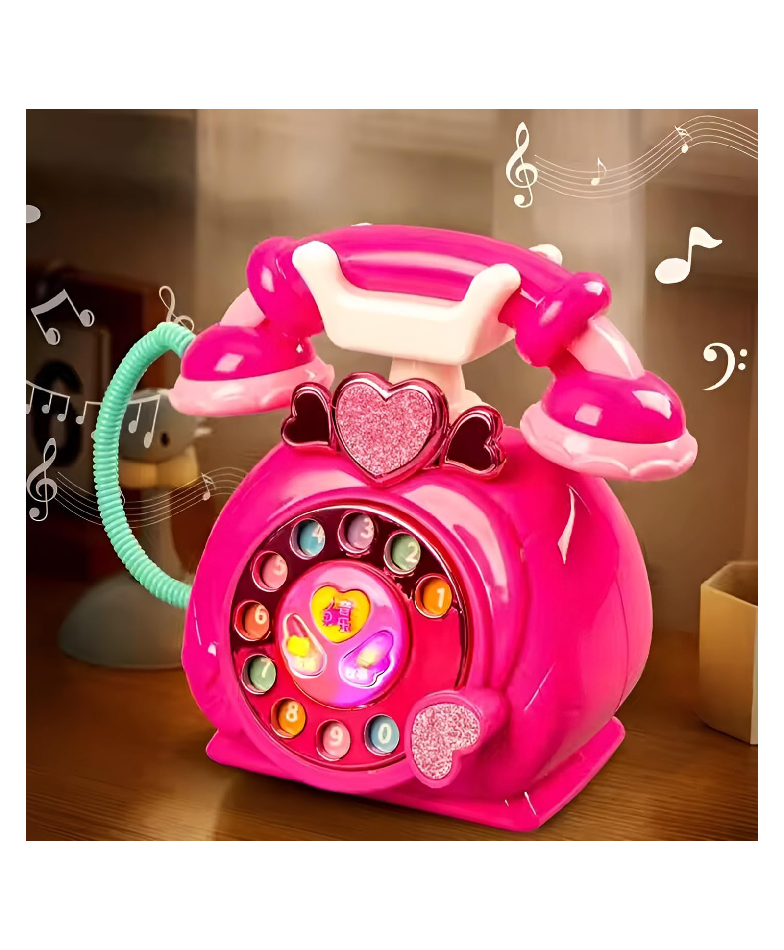 AKN TOYS Classic Dial Receiver Simulation Telephone Toy for Kids - Rotating Number Dial with Calling Sound Effect - PACK OF 1 - ( COLOR MAY VARY )-picture-29